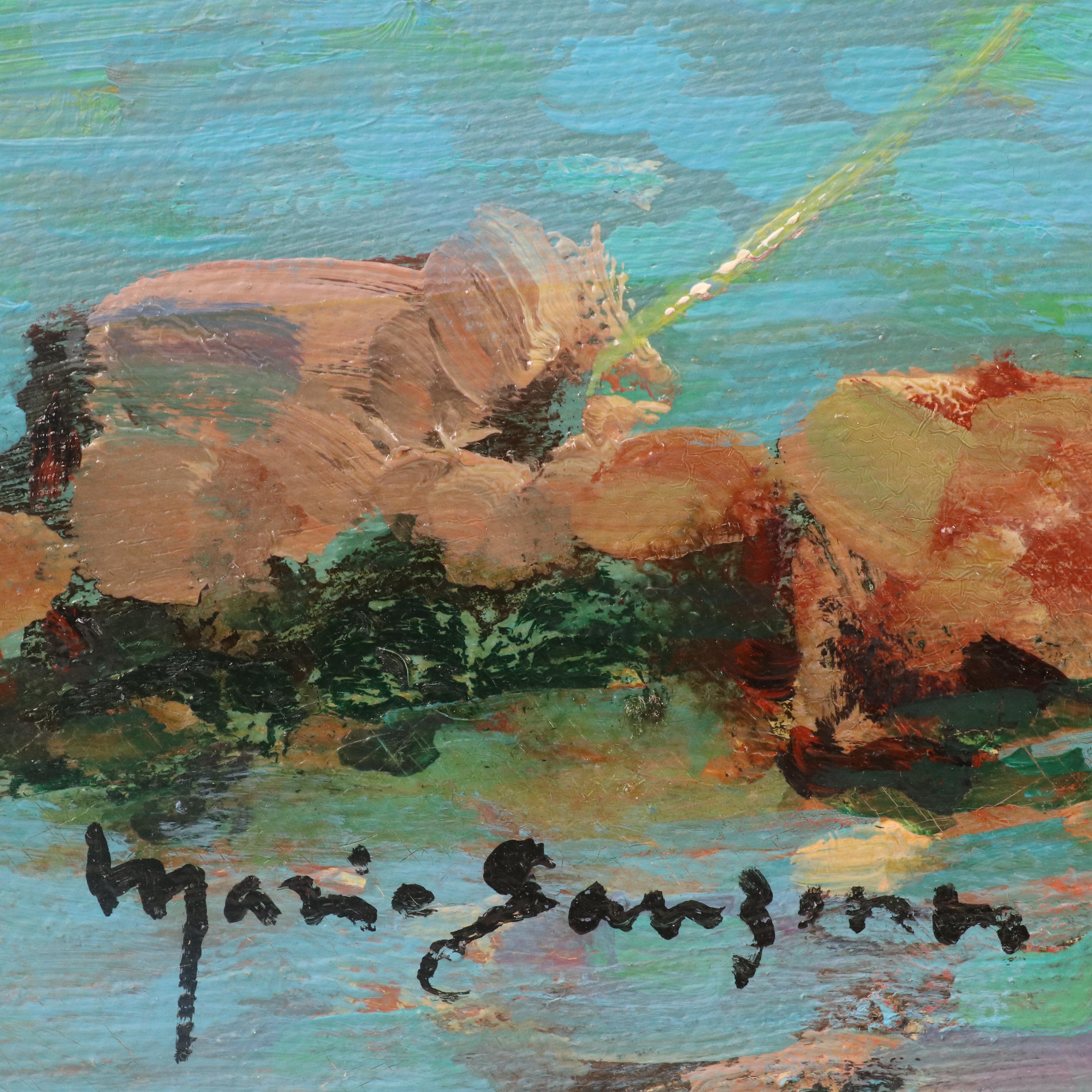 Mario Sanzone Oil Painting of Amalfi Coast