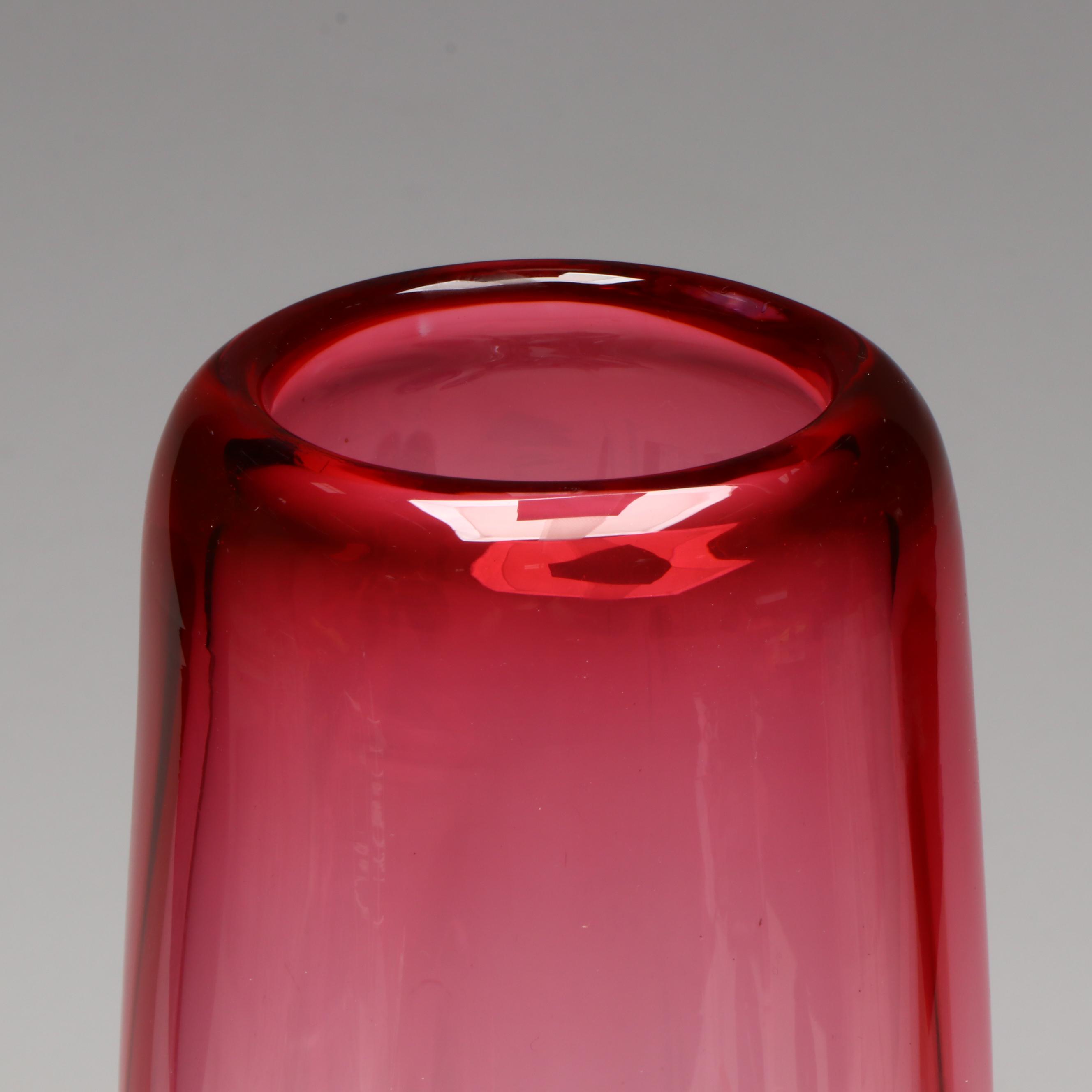 Jablonski Polish Crystal Vase, Art Glass Bud Vase, and Art Glass Bowl