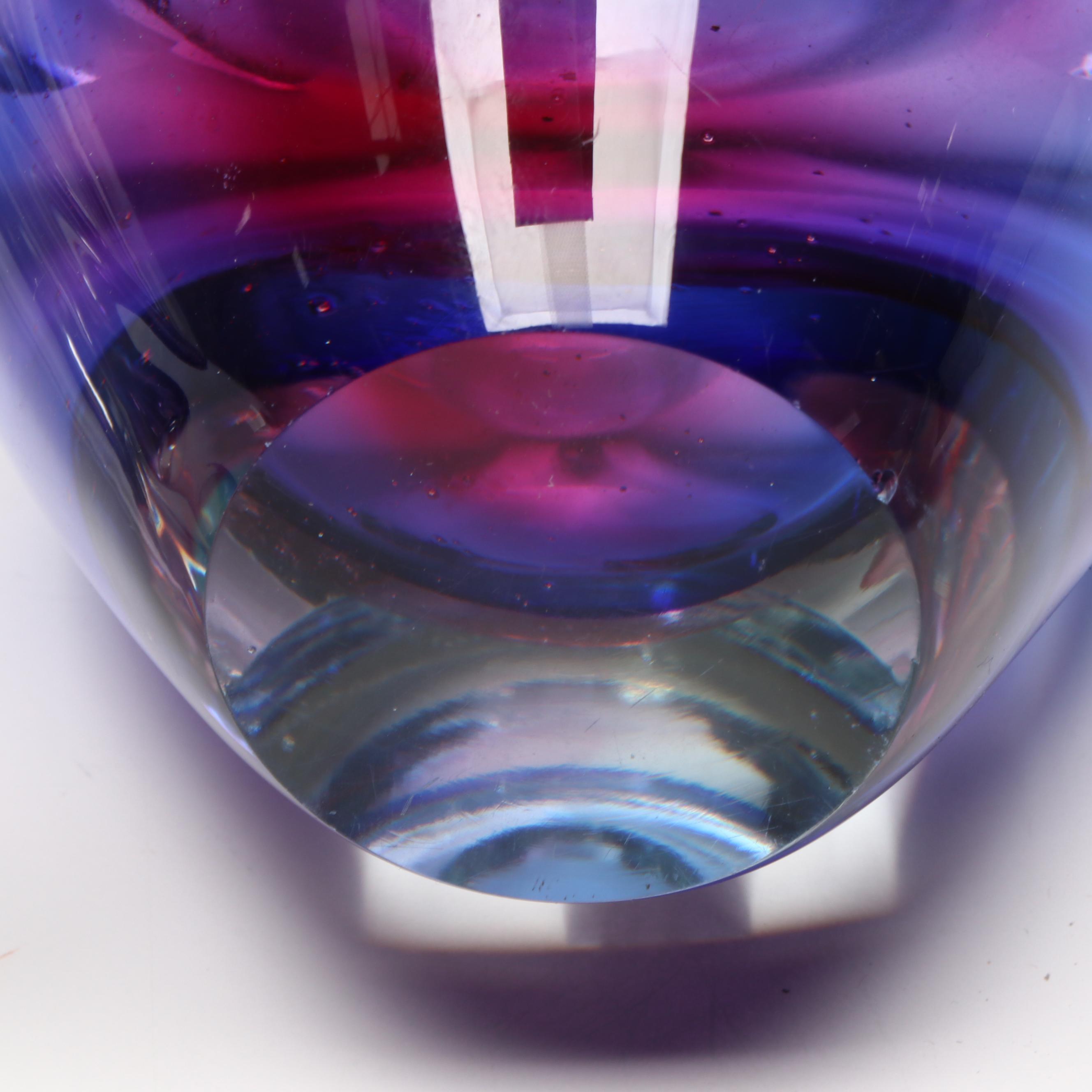 Jablonski Polish Crystal Vase, Art Glass Bud Vase, and Art Glass Bowl