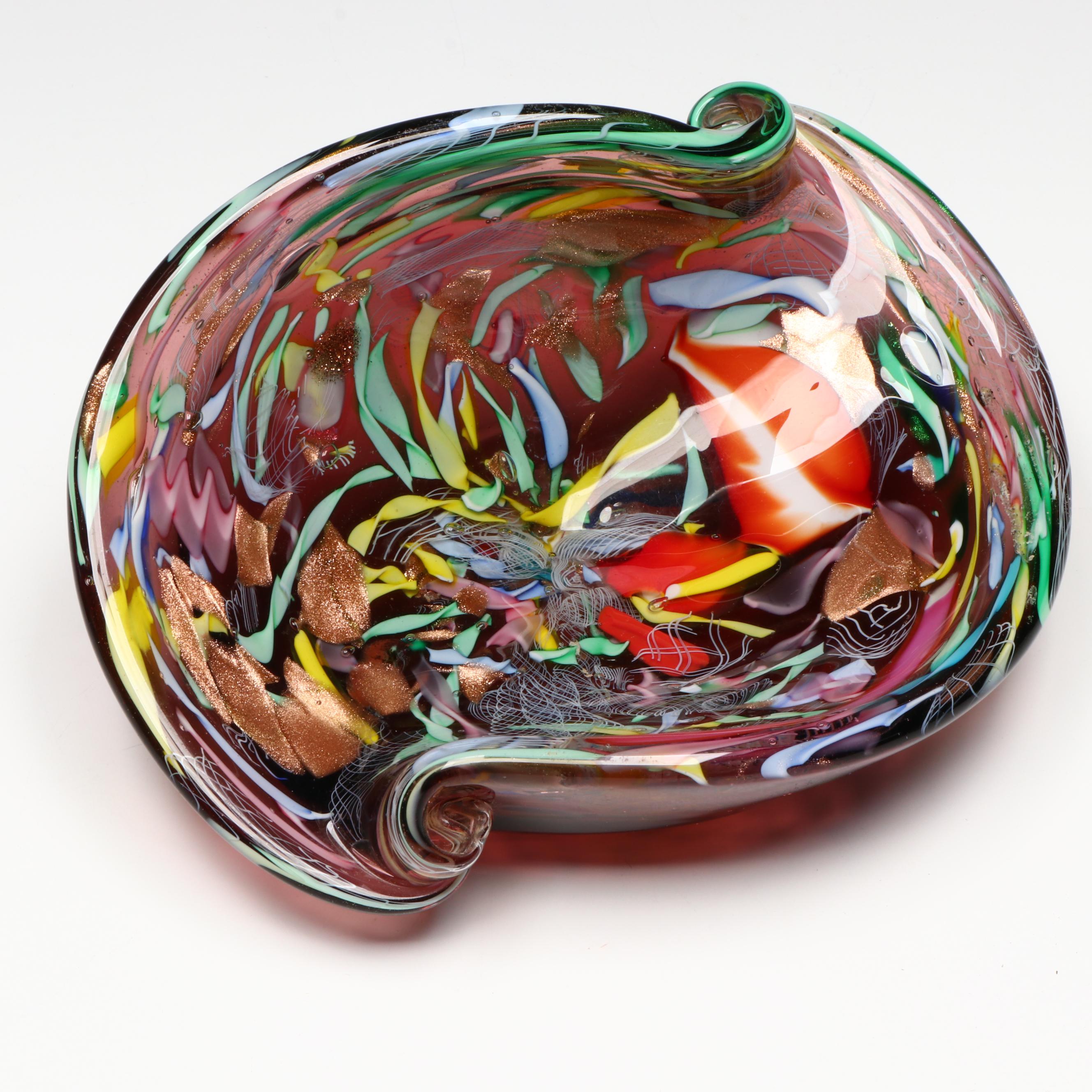 Jablonski Polish Crystal Vase, Art Glass Bud Vase, and Art Glass Bowl