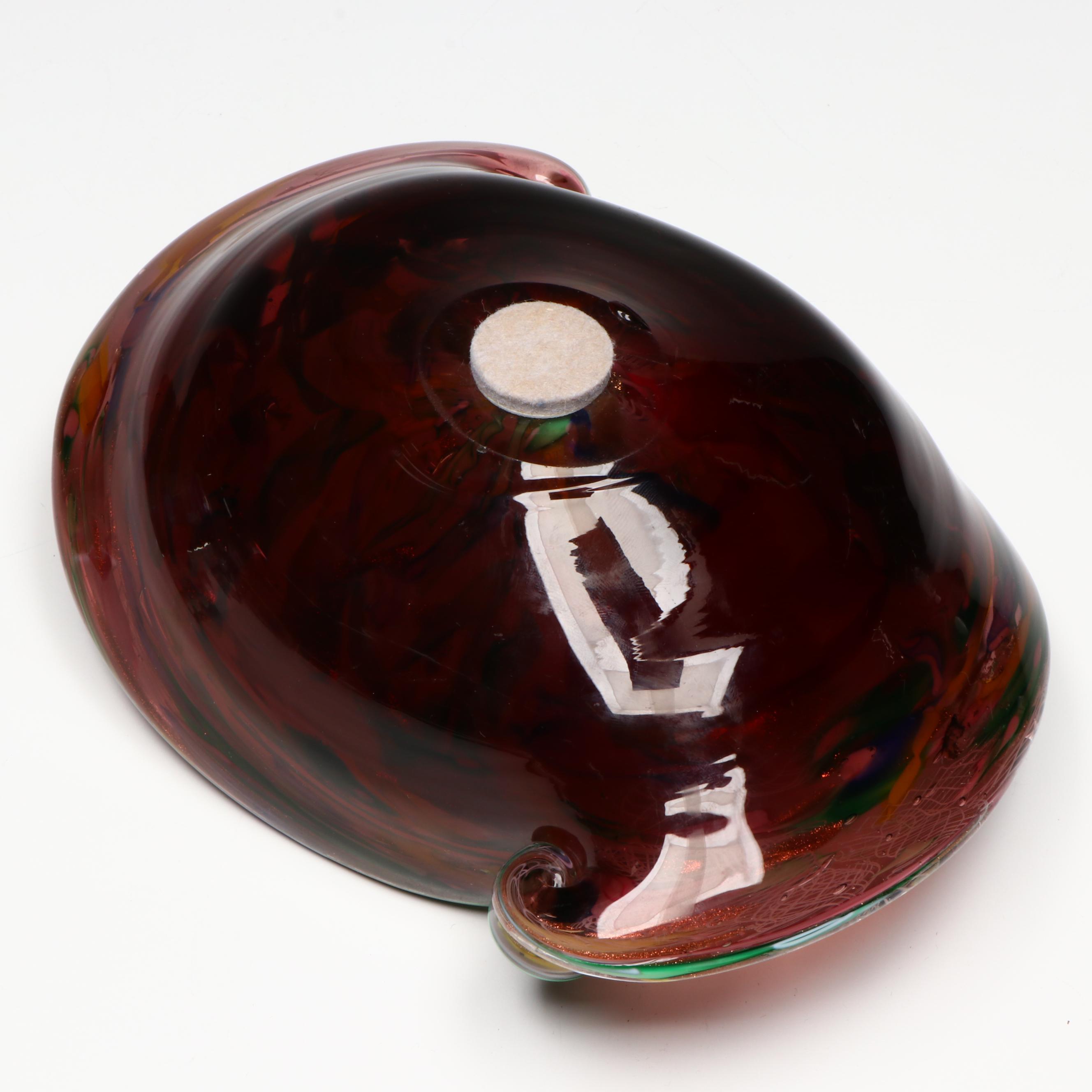 Jablonski Polish Crystal Vase, Art Glass Bud Vase, and Art Glass Bowl