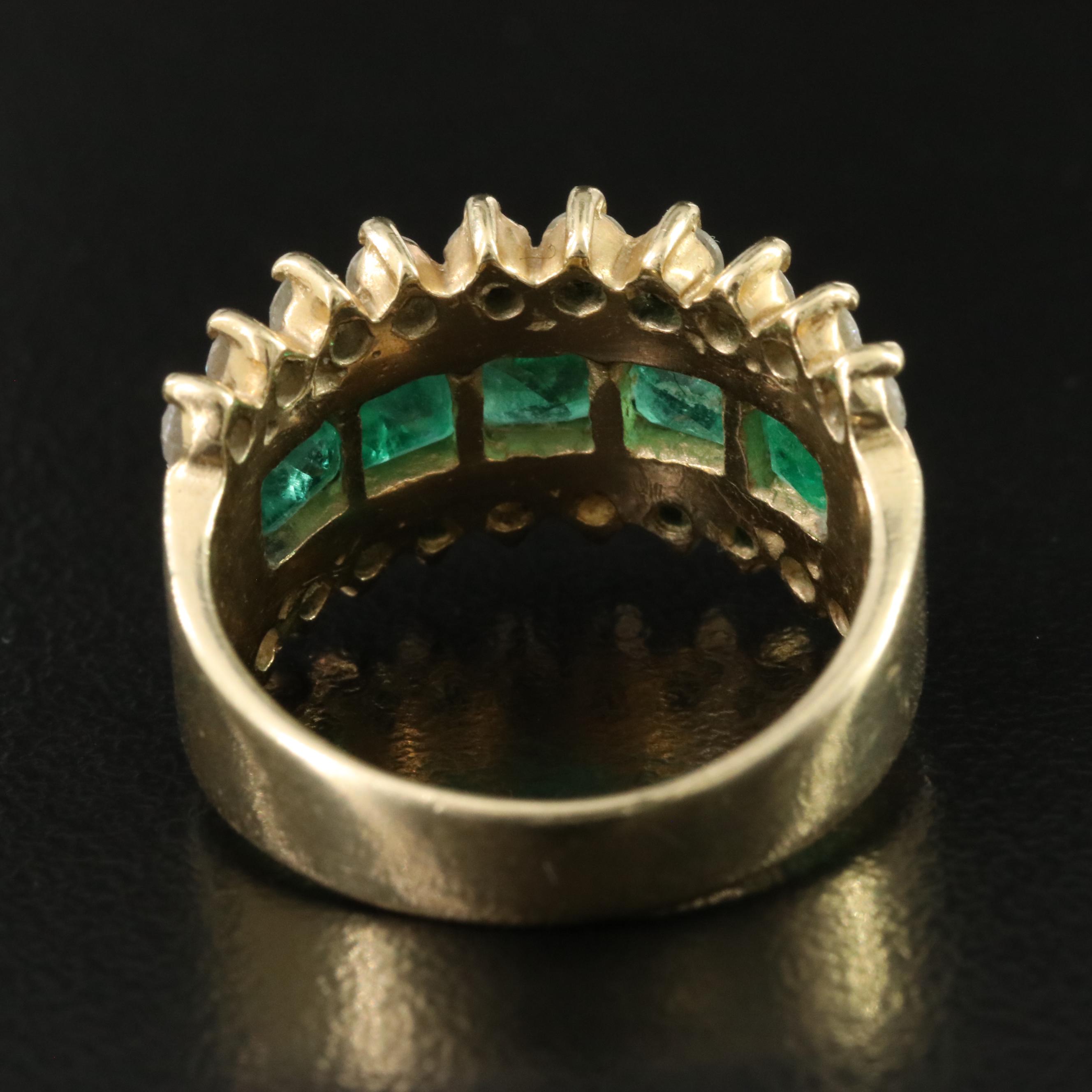14K Emerald and Diamond Ring