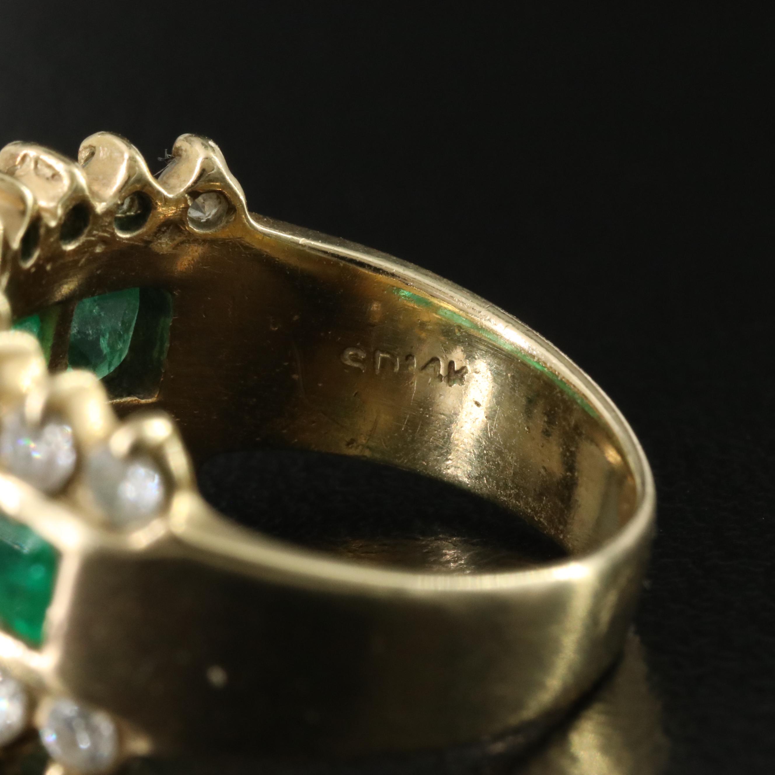 14K Emerald and Diamond Ring