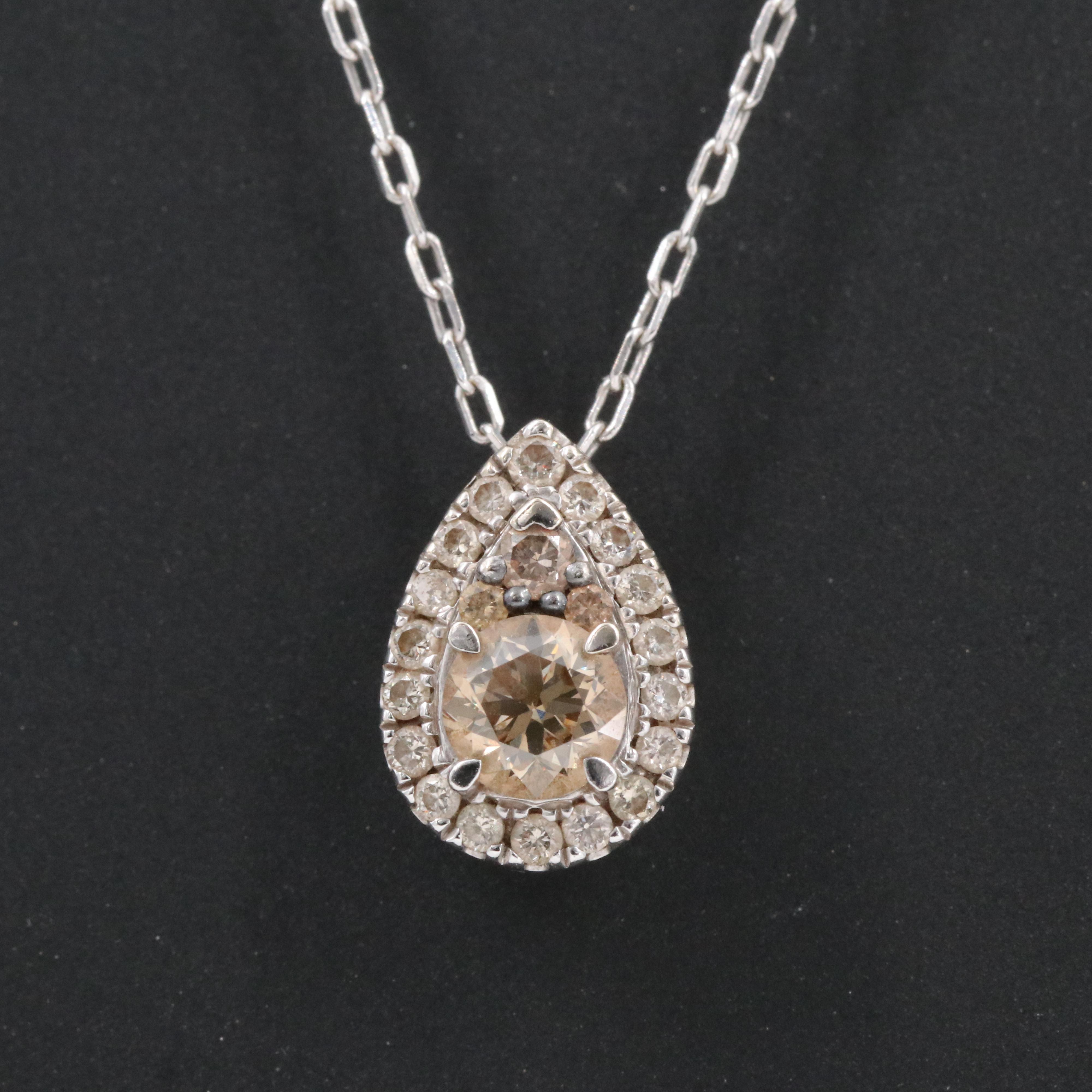 Le Vian 14K 0.50 CTW Diamond Teardrop Necklace with Fancy Brown