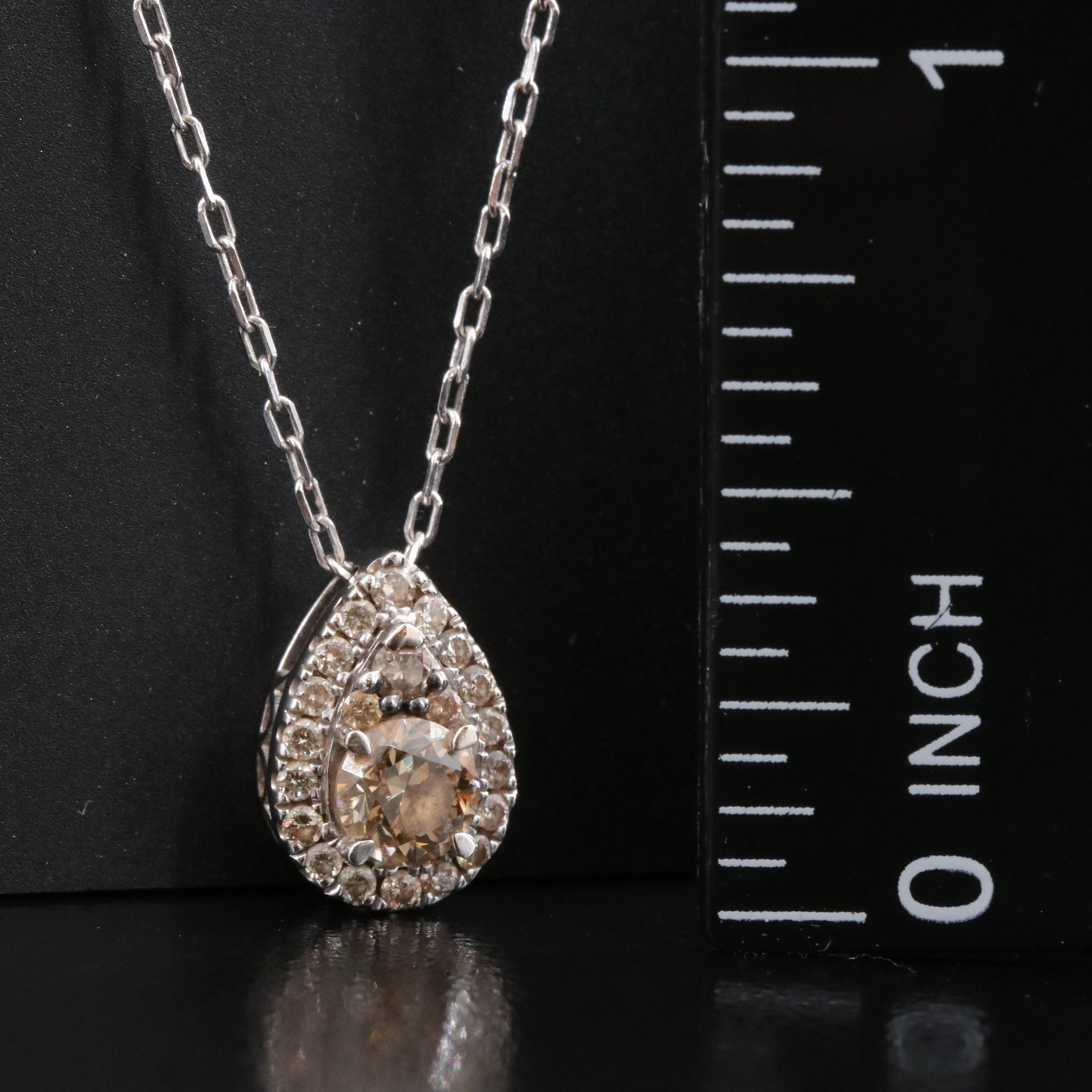 Le Vian 14K 0.50 CTW Diamond Teardrop Necklace with Fancy Brown