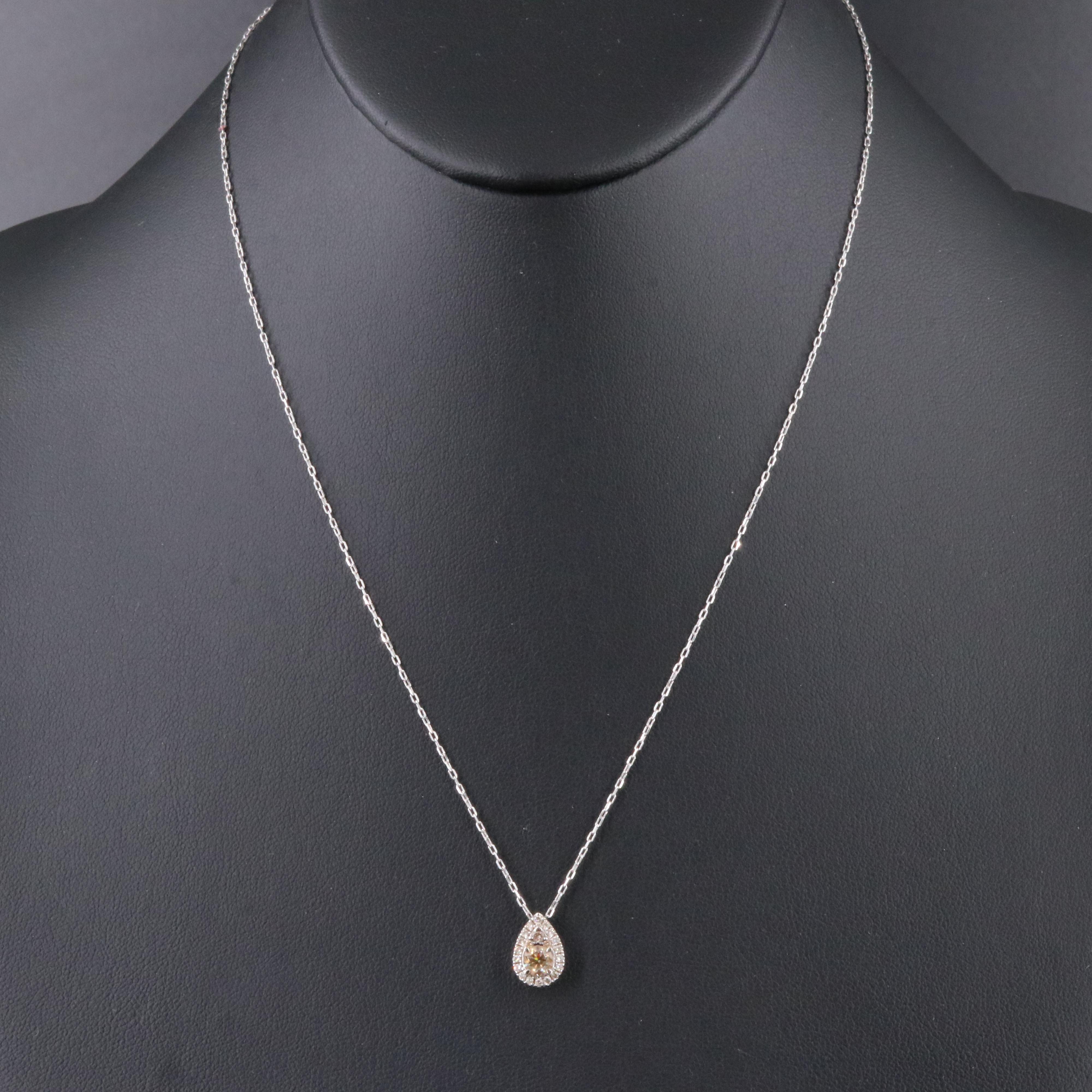 Le Vian 14K 0.50 CTW Diamond Teardrop Necklace with Fancy Brown