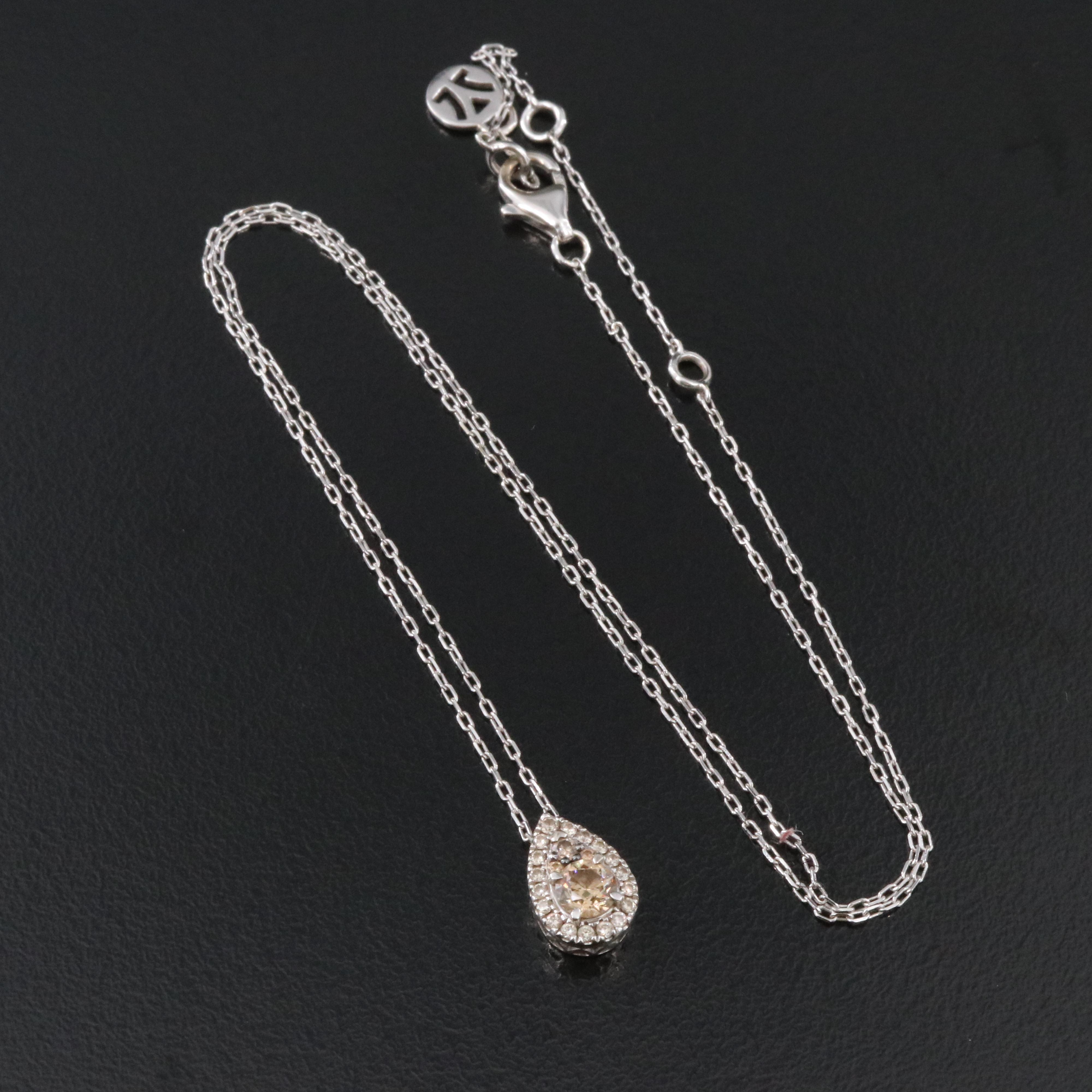Le Vian 14K 0.50 CTW Diamond Teardrop Necklace with Fancy Brown