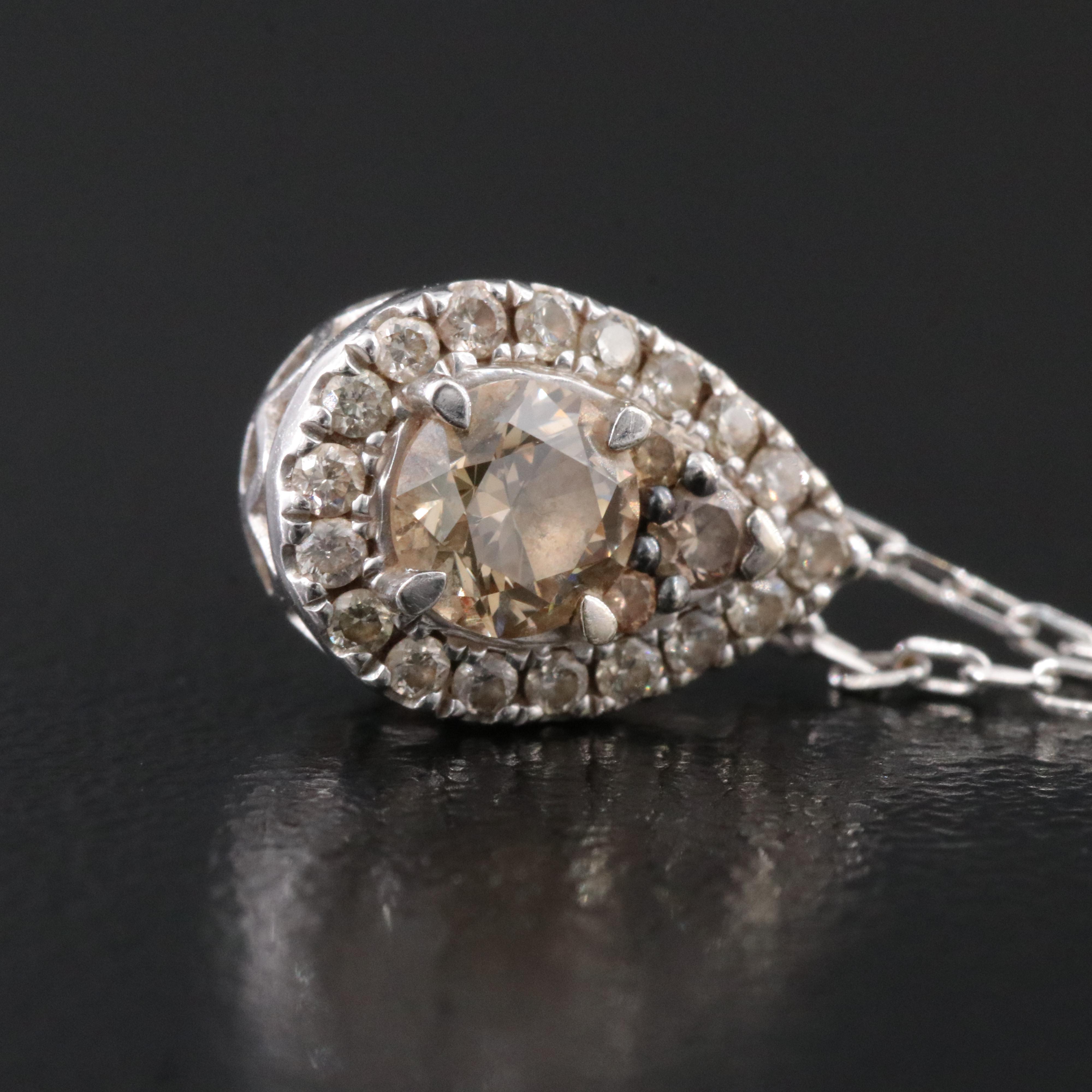 Le Vian 14K 0.50 CTW Diamond Teardrop Necklace with Fancy Brown