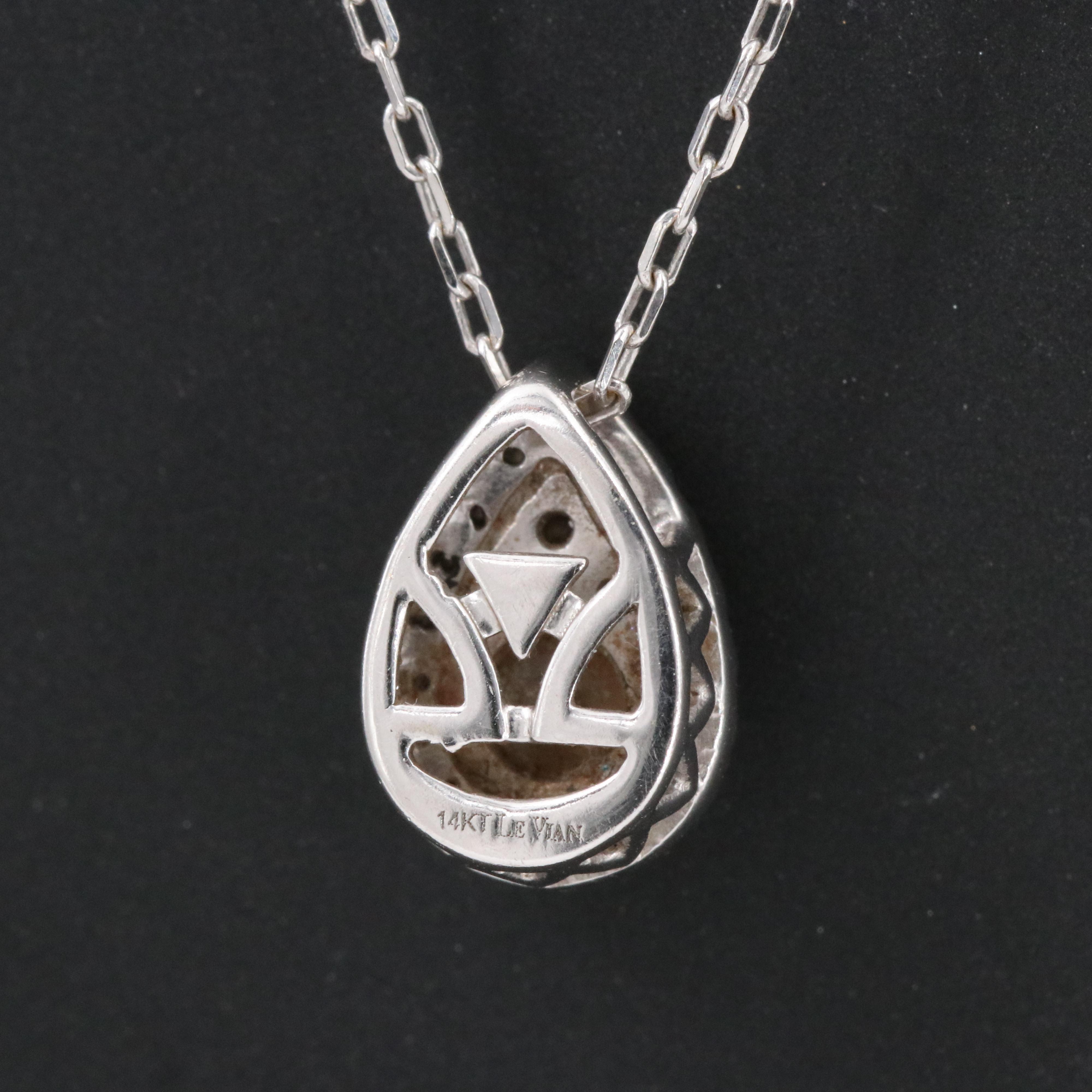 Le Vian 14K 0.50 CTW Diamond Teardrop Necklace with Fancy Brown
