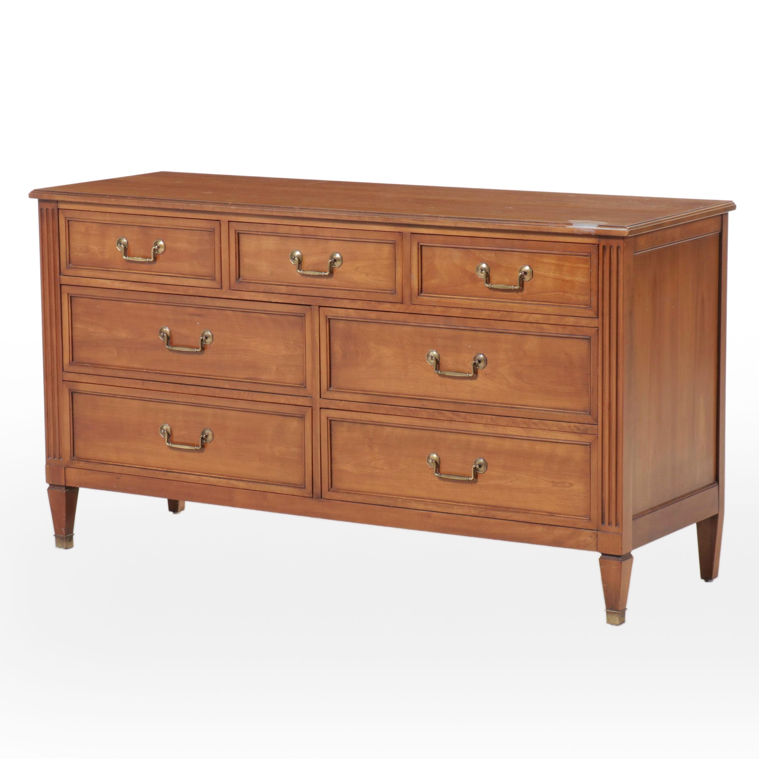 Kindel Louis XVI Style Fruitwood Chest of Drawers, Mid to Late 20th Century