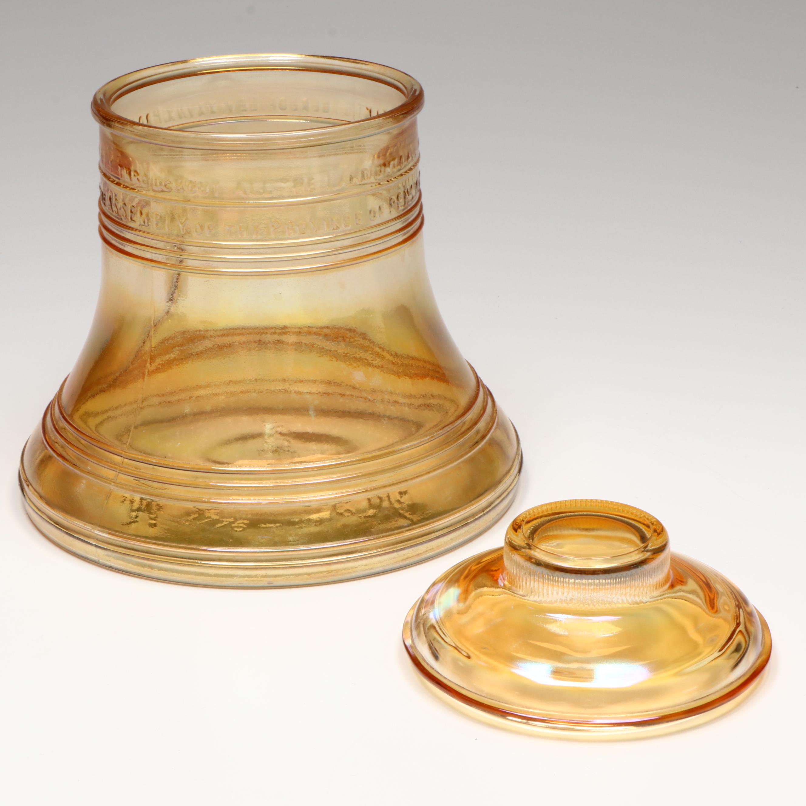 Wheaton Nuline Presidental Carnival Glass Decanters with Bicentennial Cookie Jar