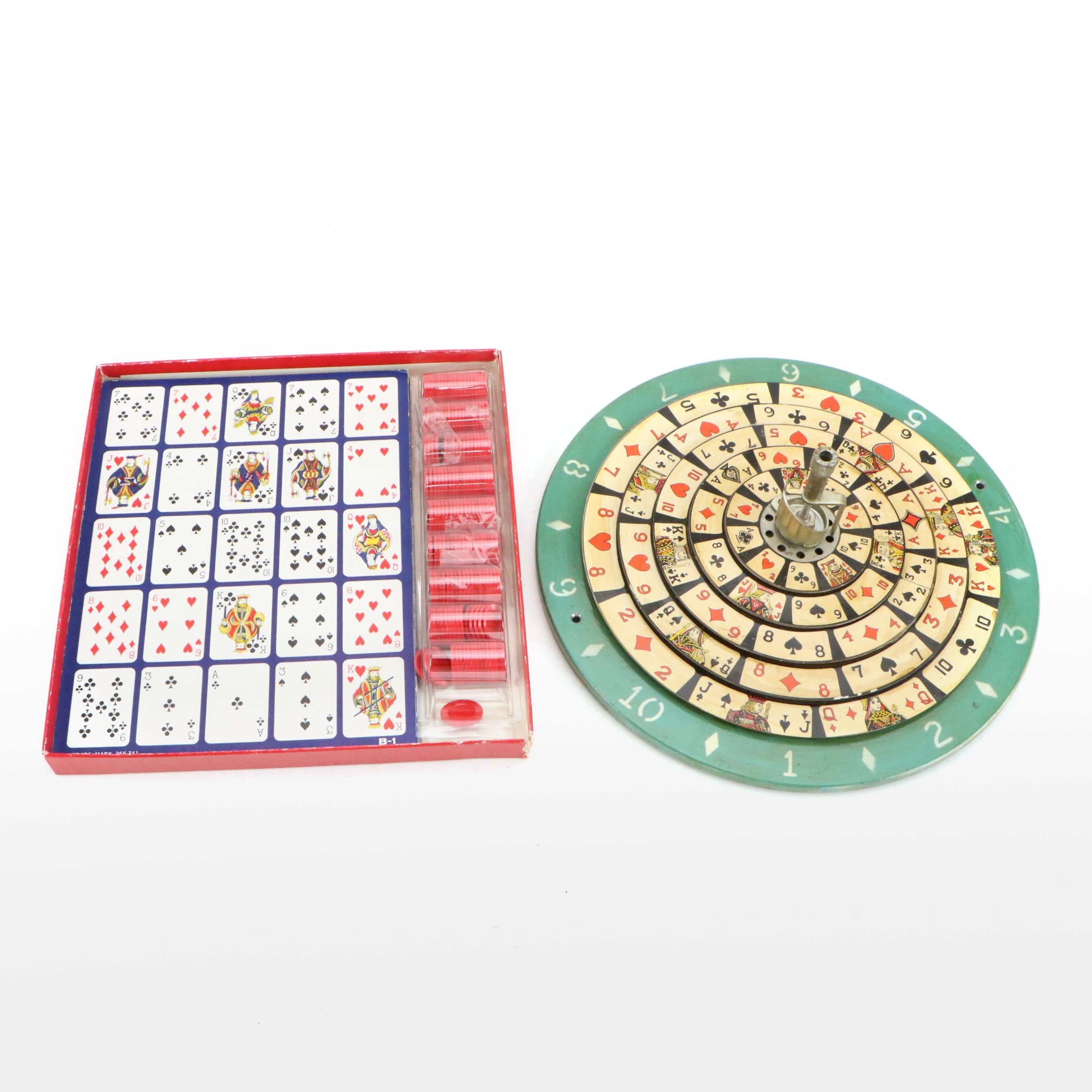 Pokerette Gambling Wheel and Po-Ke-No Board Game