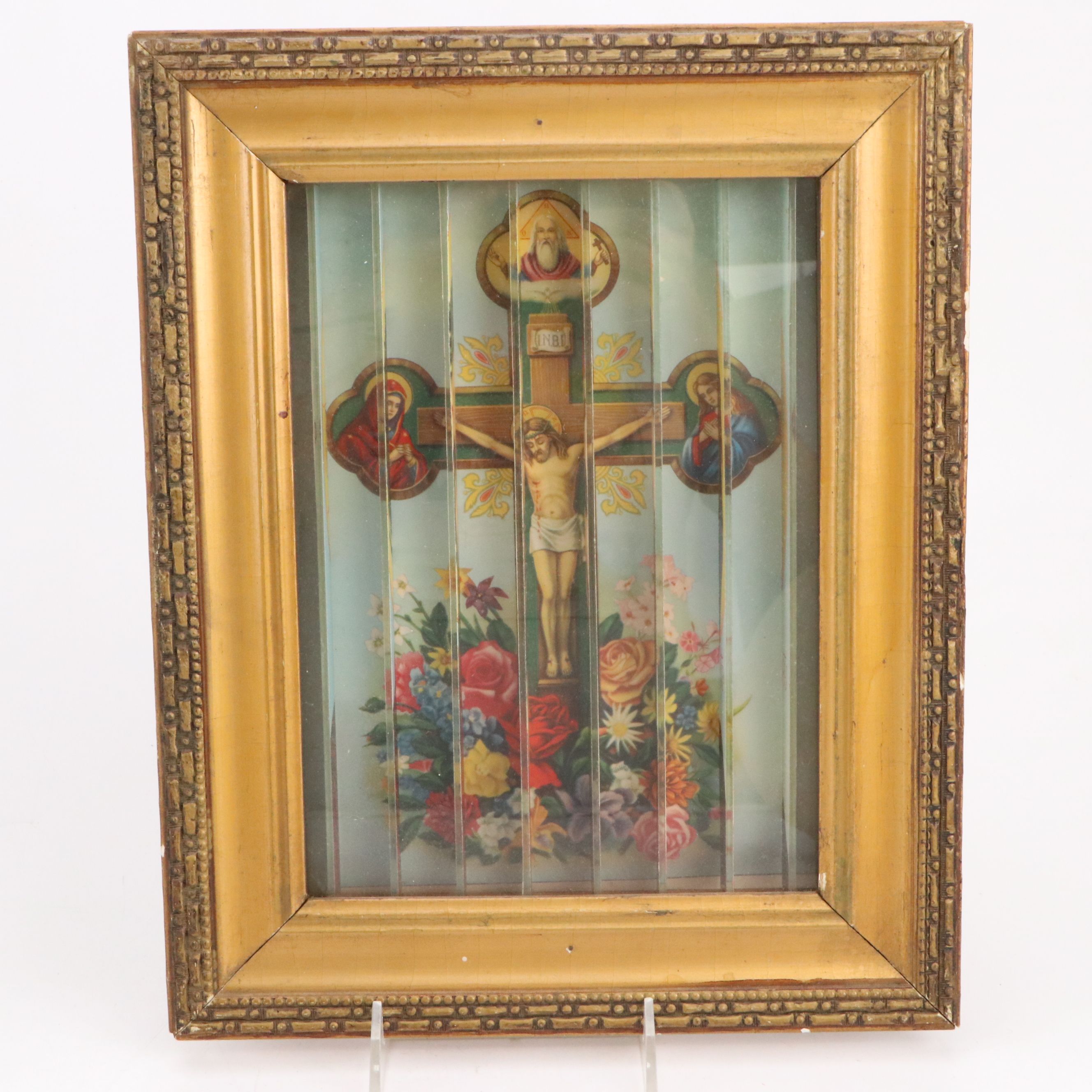 Italian Ceramic Madonna Plaques, Lenticular Crucifixion and More Catholic Art