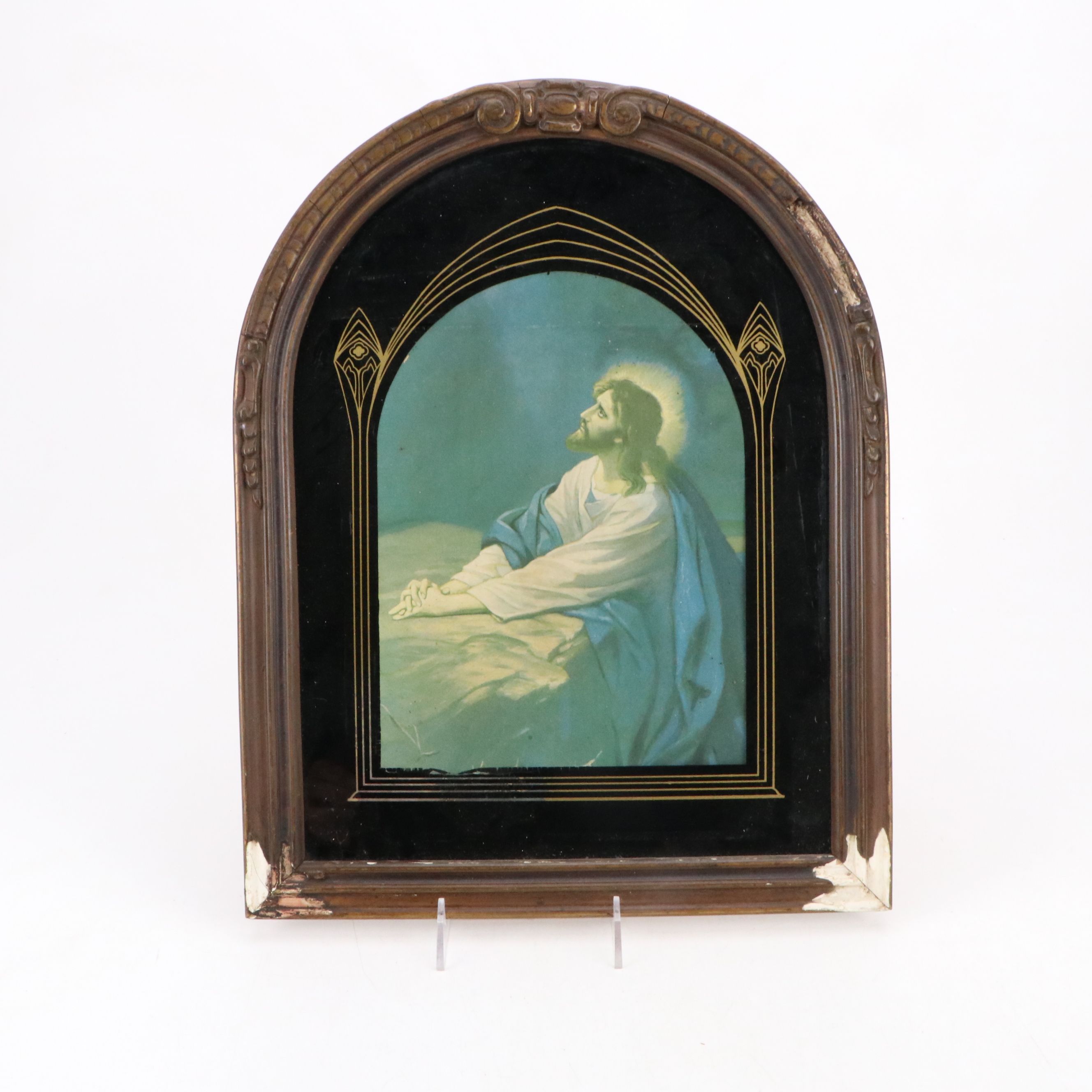 Italian Ceramic Madonna Plaques, Lenticular Crucifixion and More Catholic Art