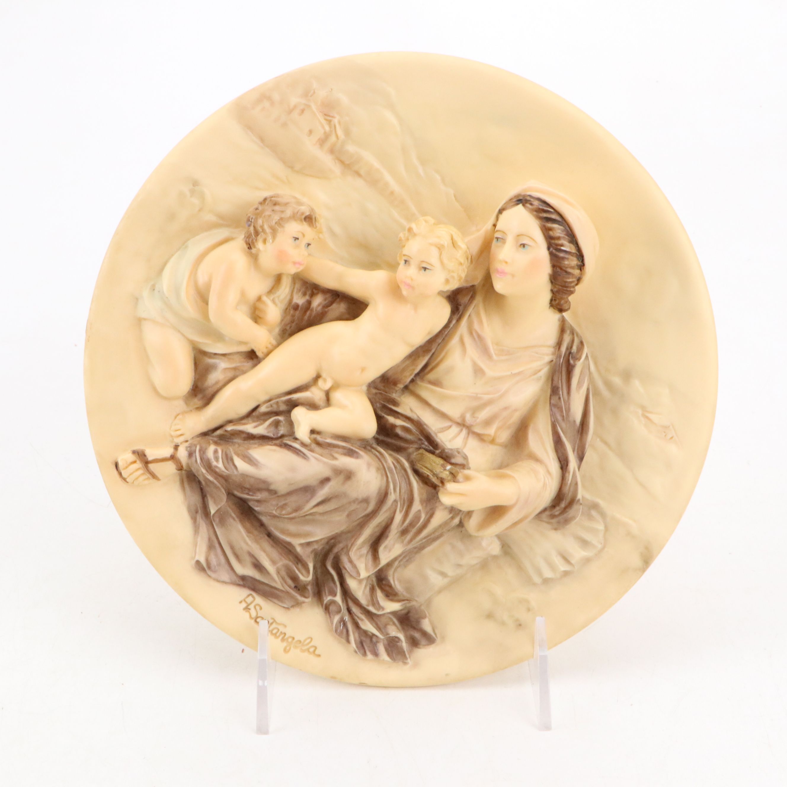 Italian Ceramic Madonna Plaques, Lenticular Crucifixion and More Catholic Art