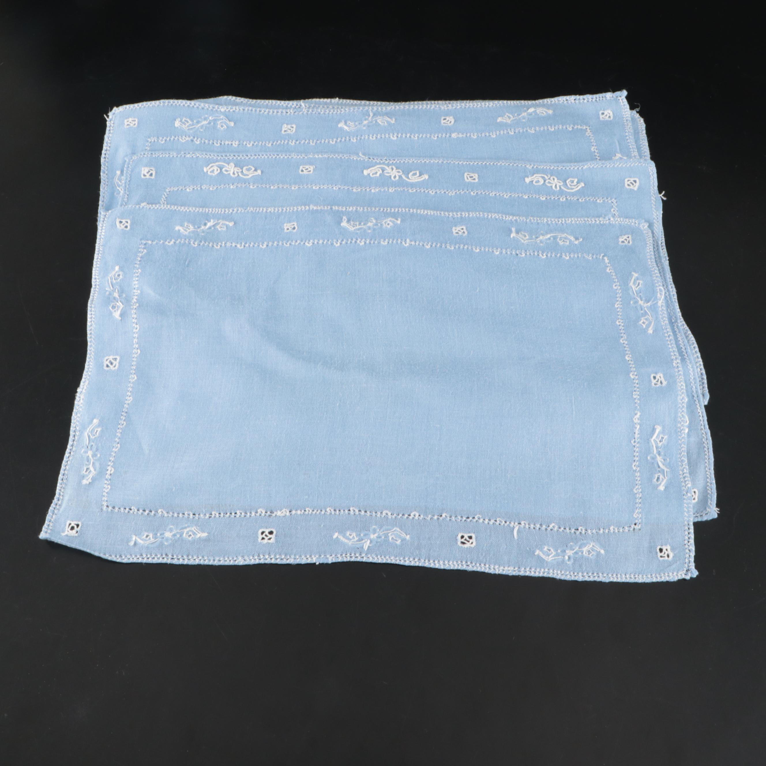 Embroidered Lace Napkins, Placemats, and Table Cloth