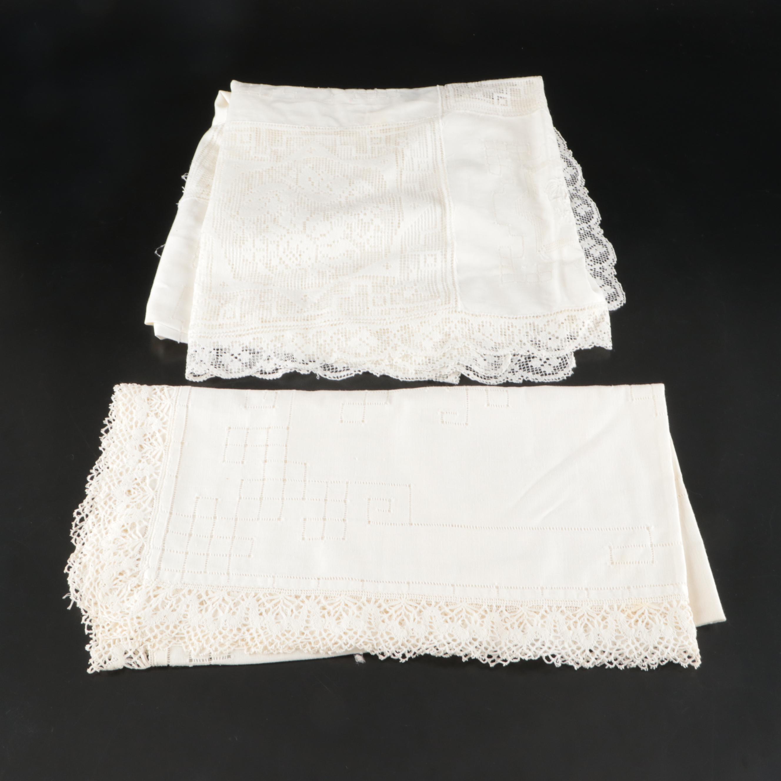 Embroidered Lace Napkins, Placemats, and Table Cloth