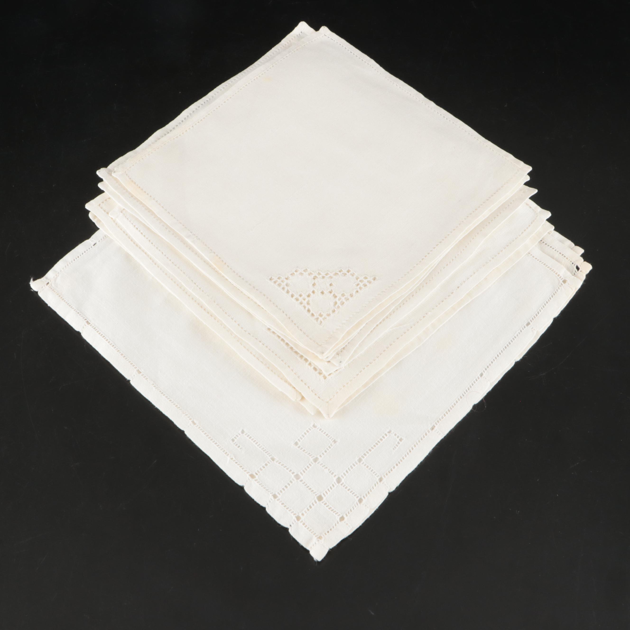 Embroidered Lace Napkins, Placemats, and Table Cloth