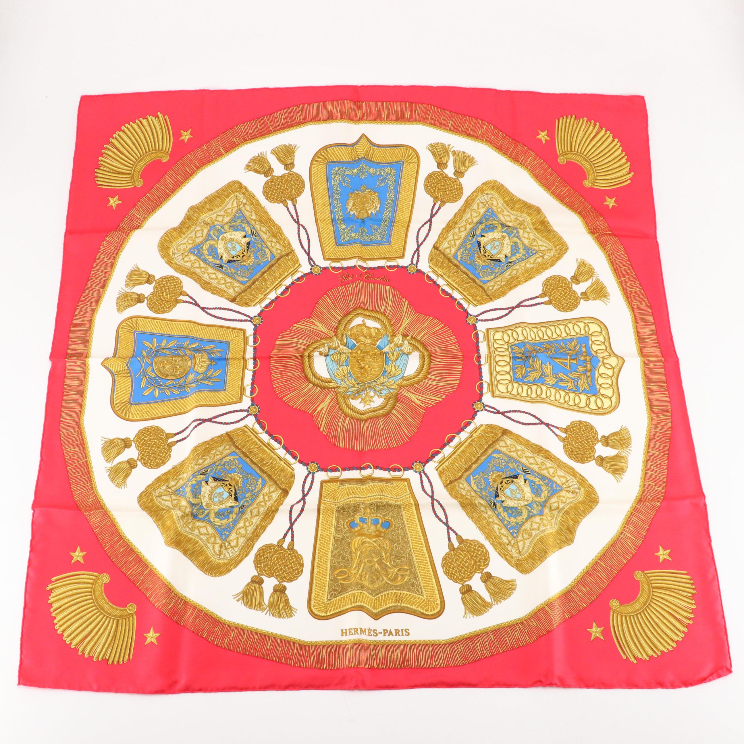 Hermès "Poste et Cavalerie" Silk Twill Scarf 90 in Box