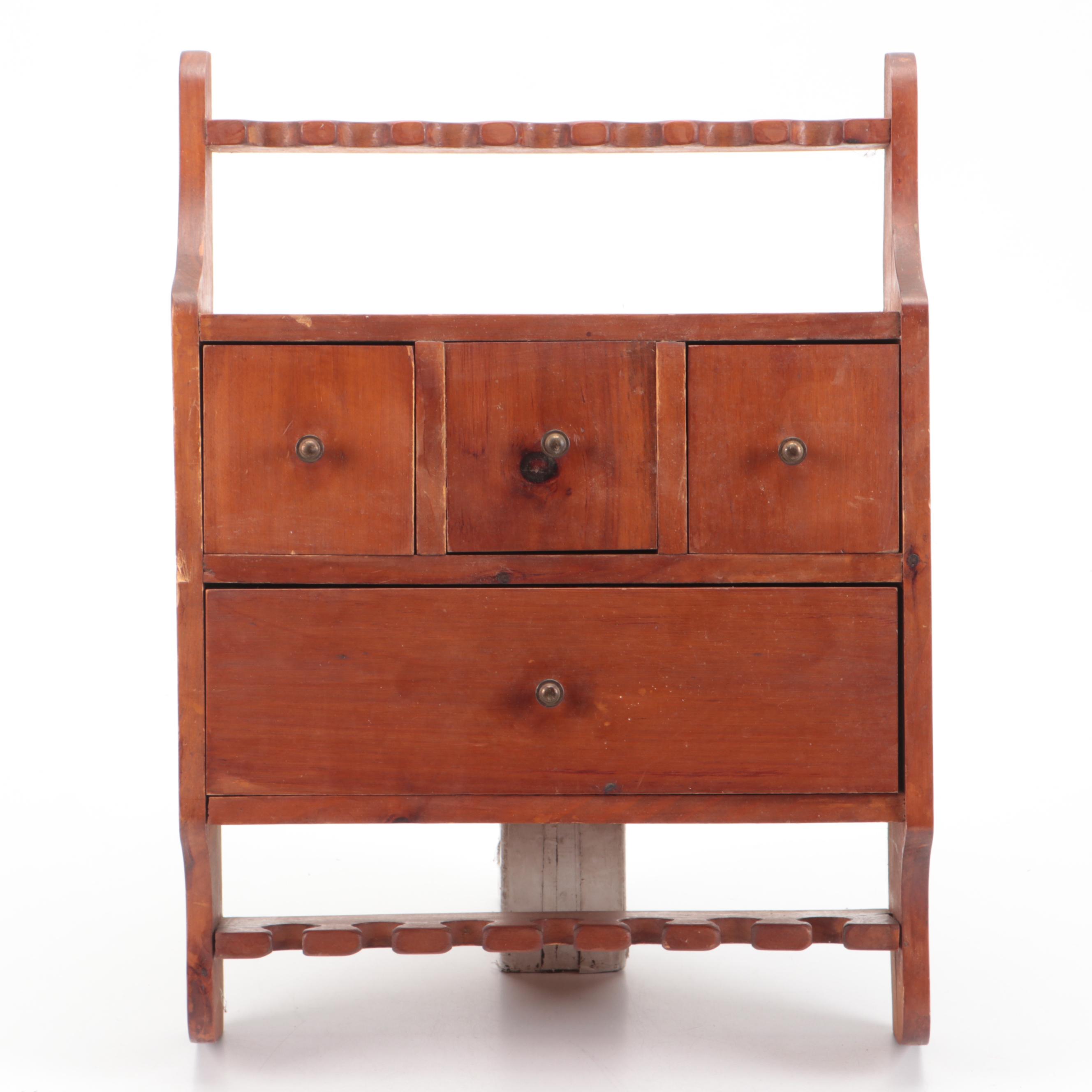 Wood Pipe Rack and Tobacco Storage Wall Cabinet