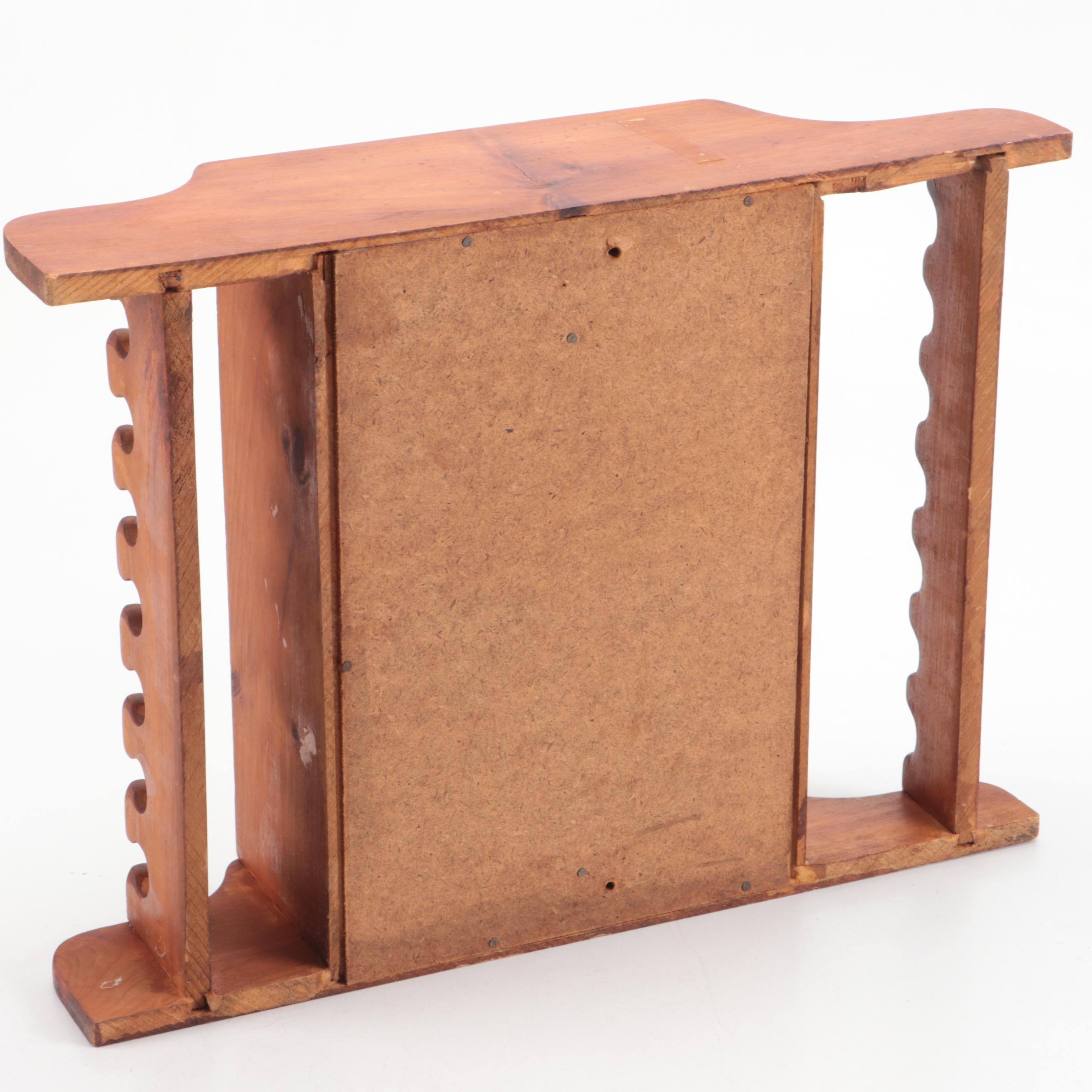 Wood Pipe Rack and Tobacco Storage Wall Cabinet