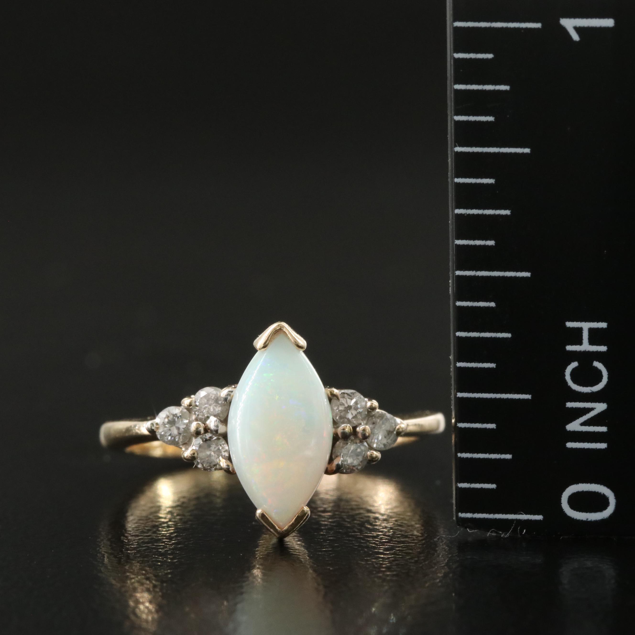 14K Opal and Diamond Ring