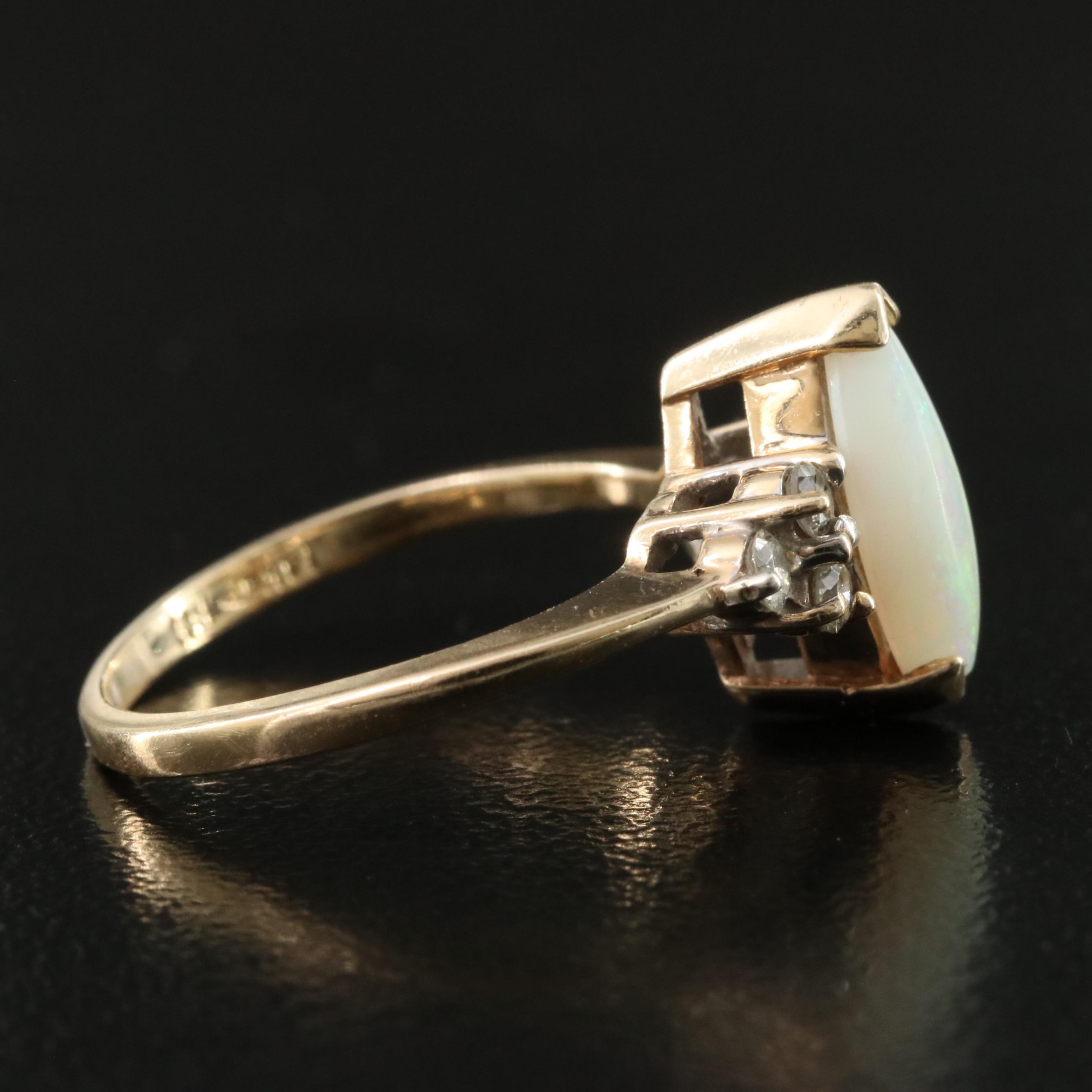 14K Opal and Diamond Ring