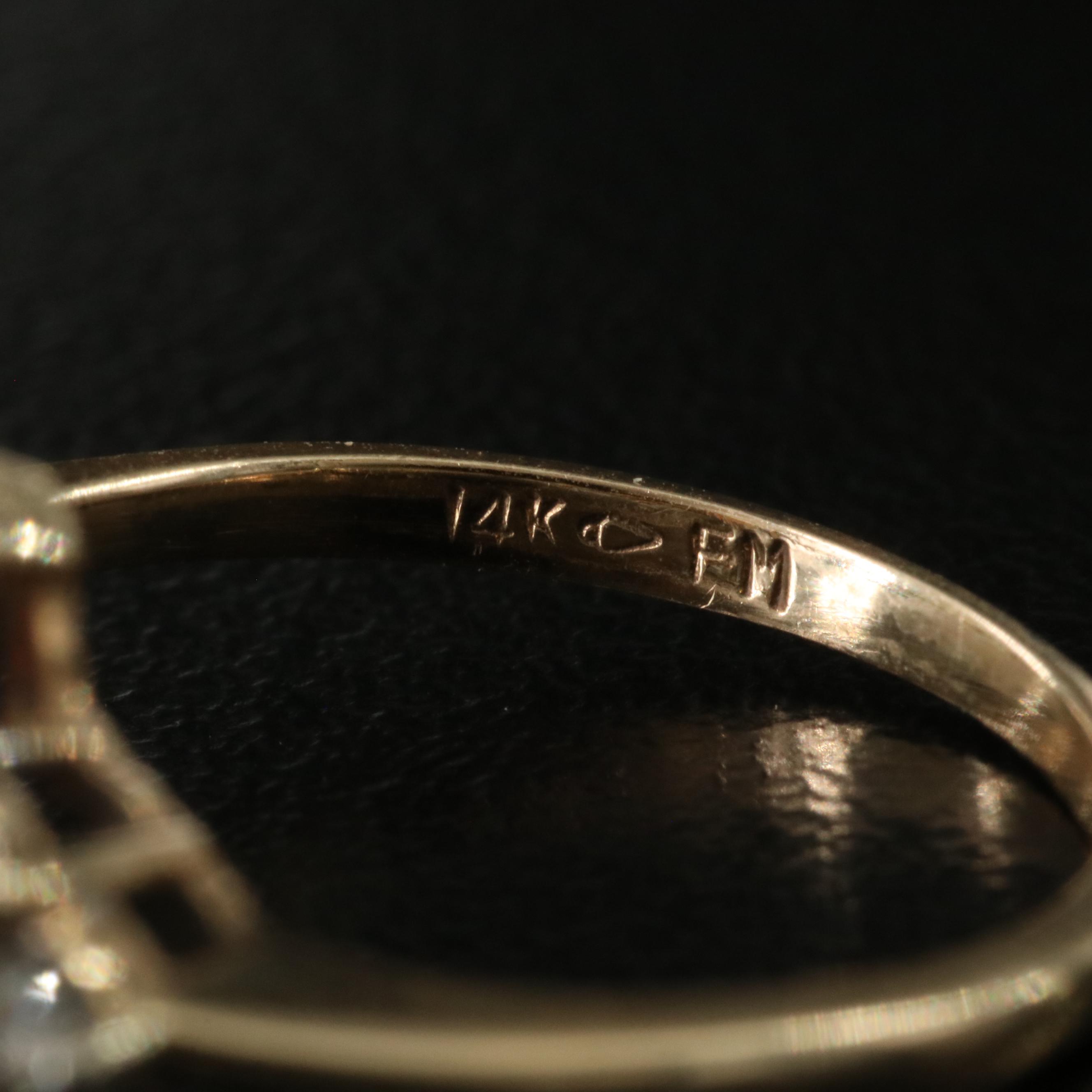 14K Opal and Diamond Ring