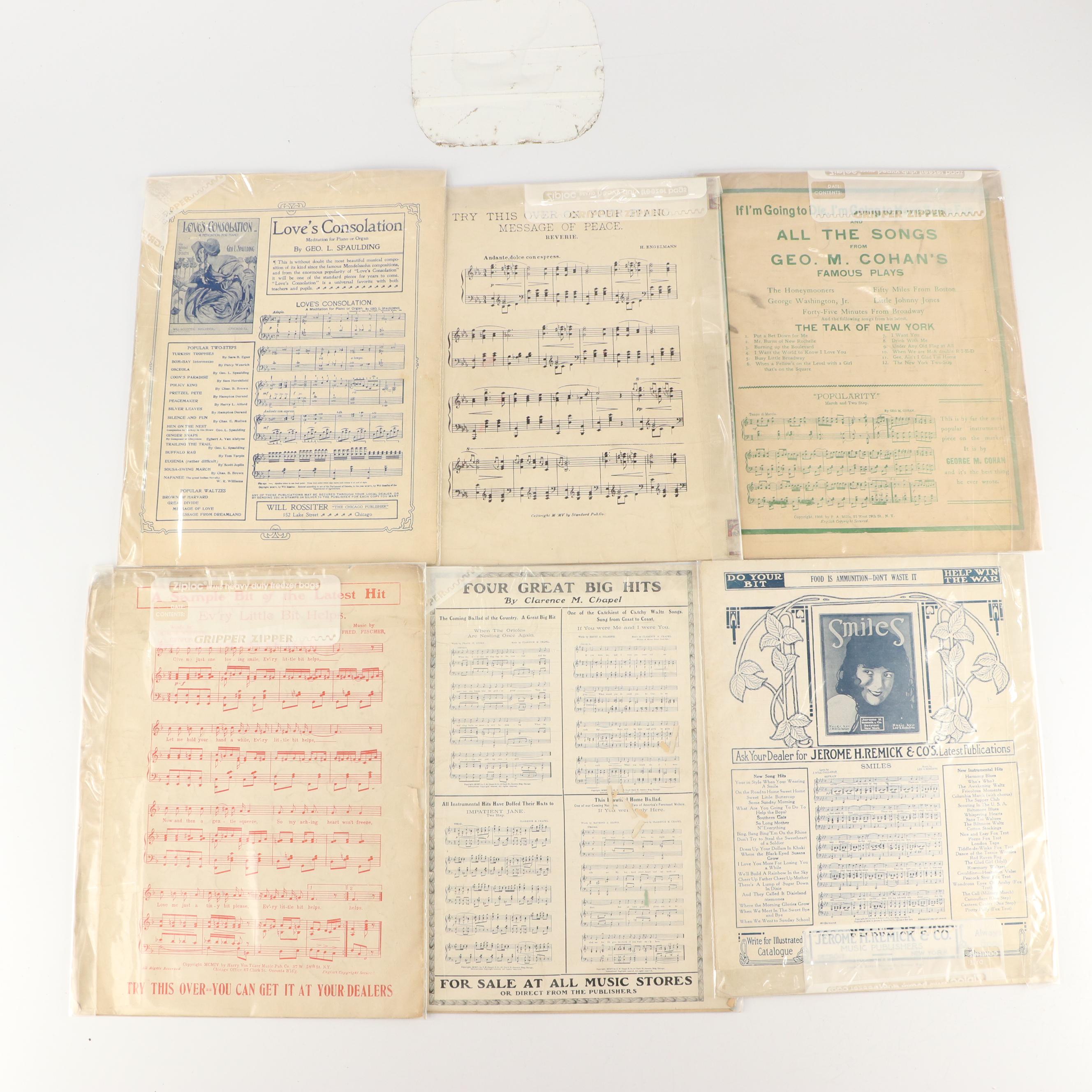 Harry von Tilzer, C. M. Chapel, Kerry Mills & More Sheet Music, Early 20th C.