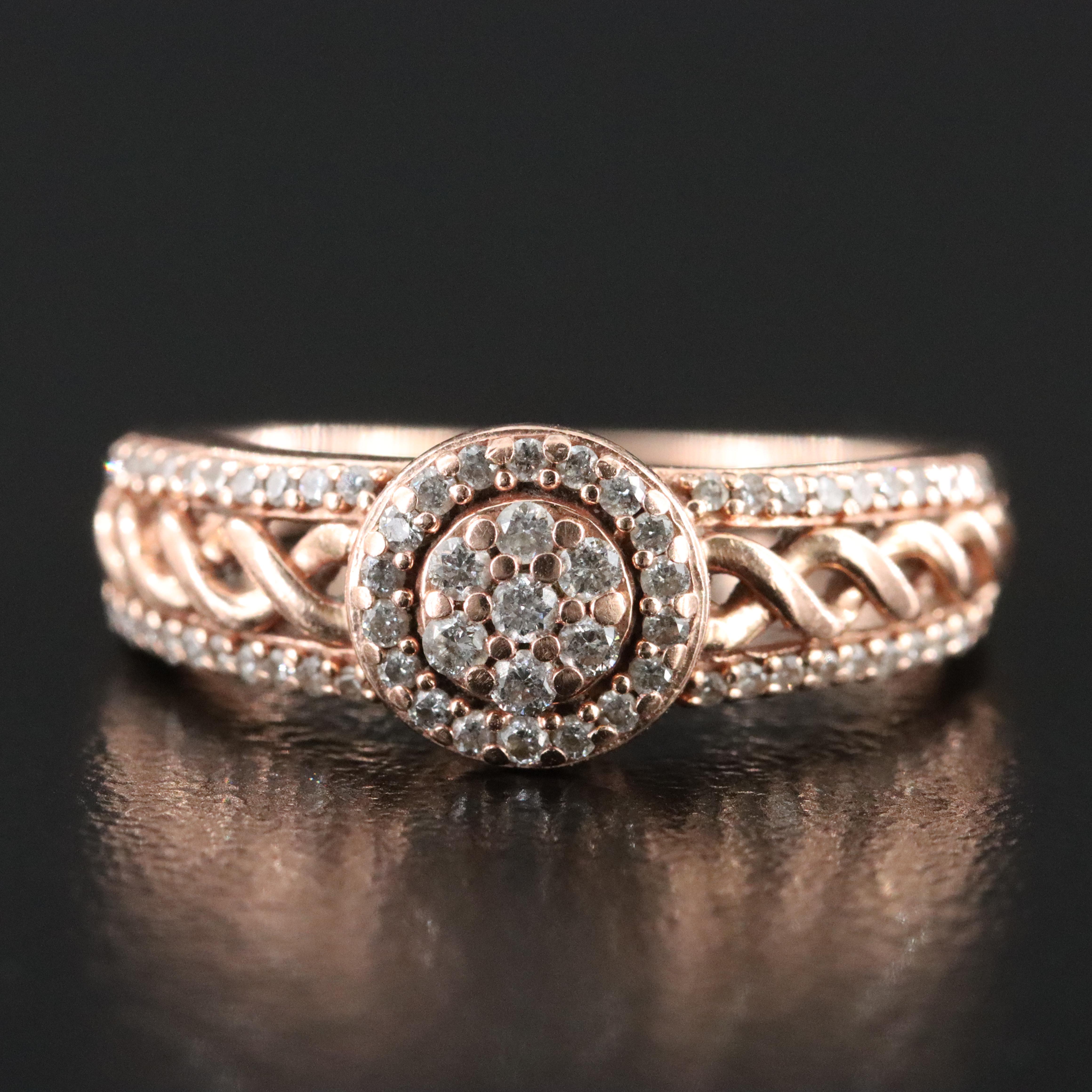10K Rose Gold 0.33 CTW Diamond Ring