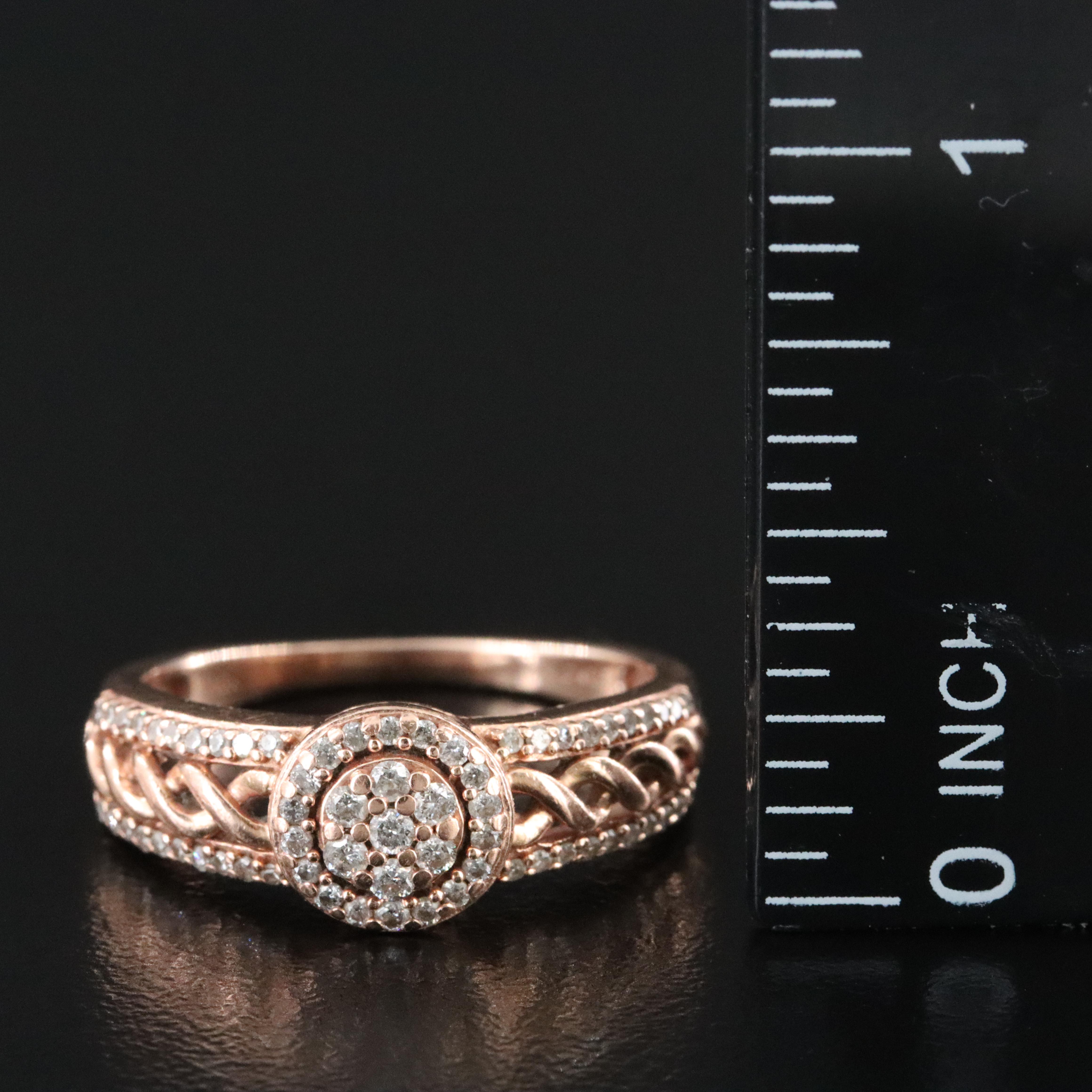 10K Rose Gold 0.33 CTW Diamond Ring