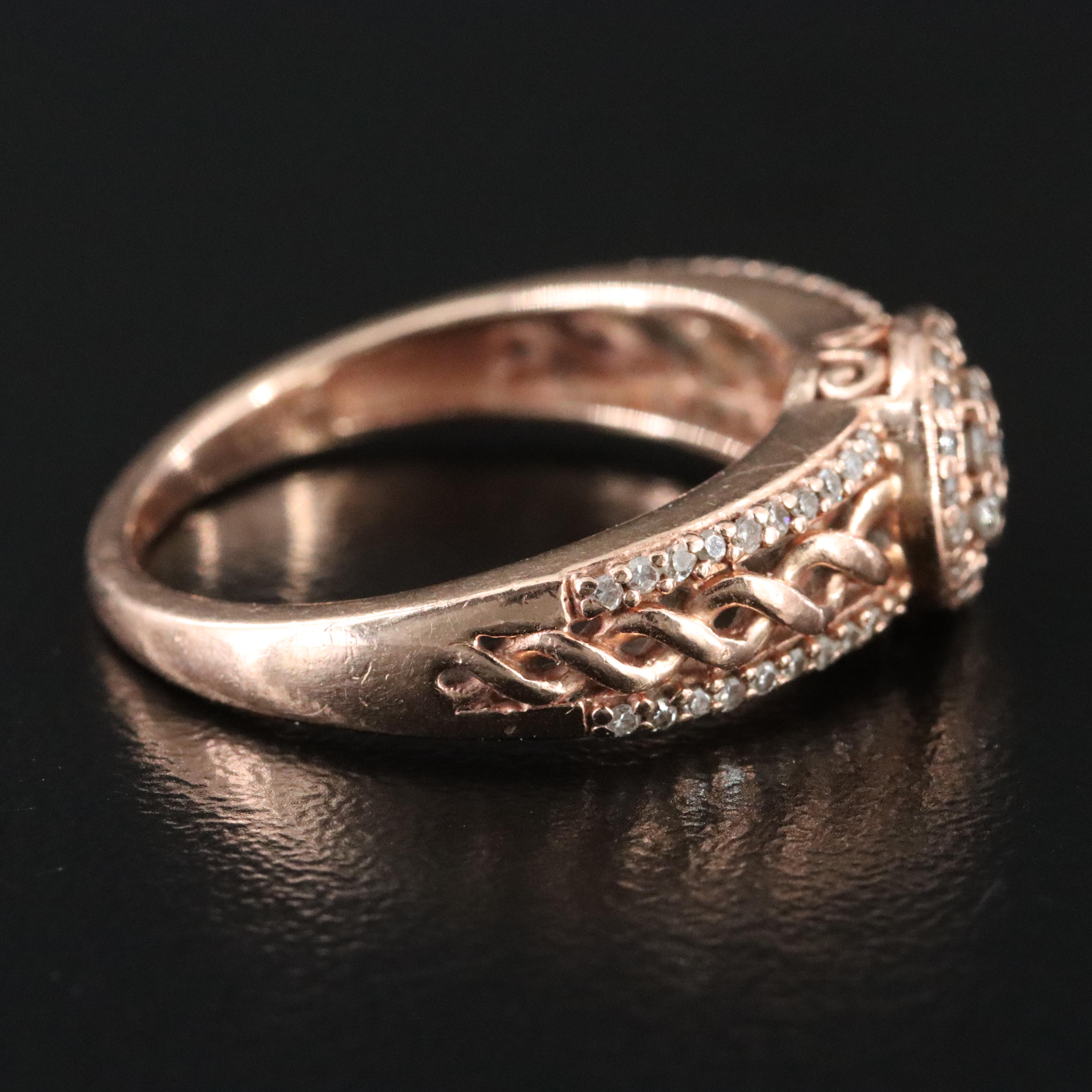 10K Rose Gold 0.33 CTW Diamond Ring