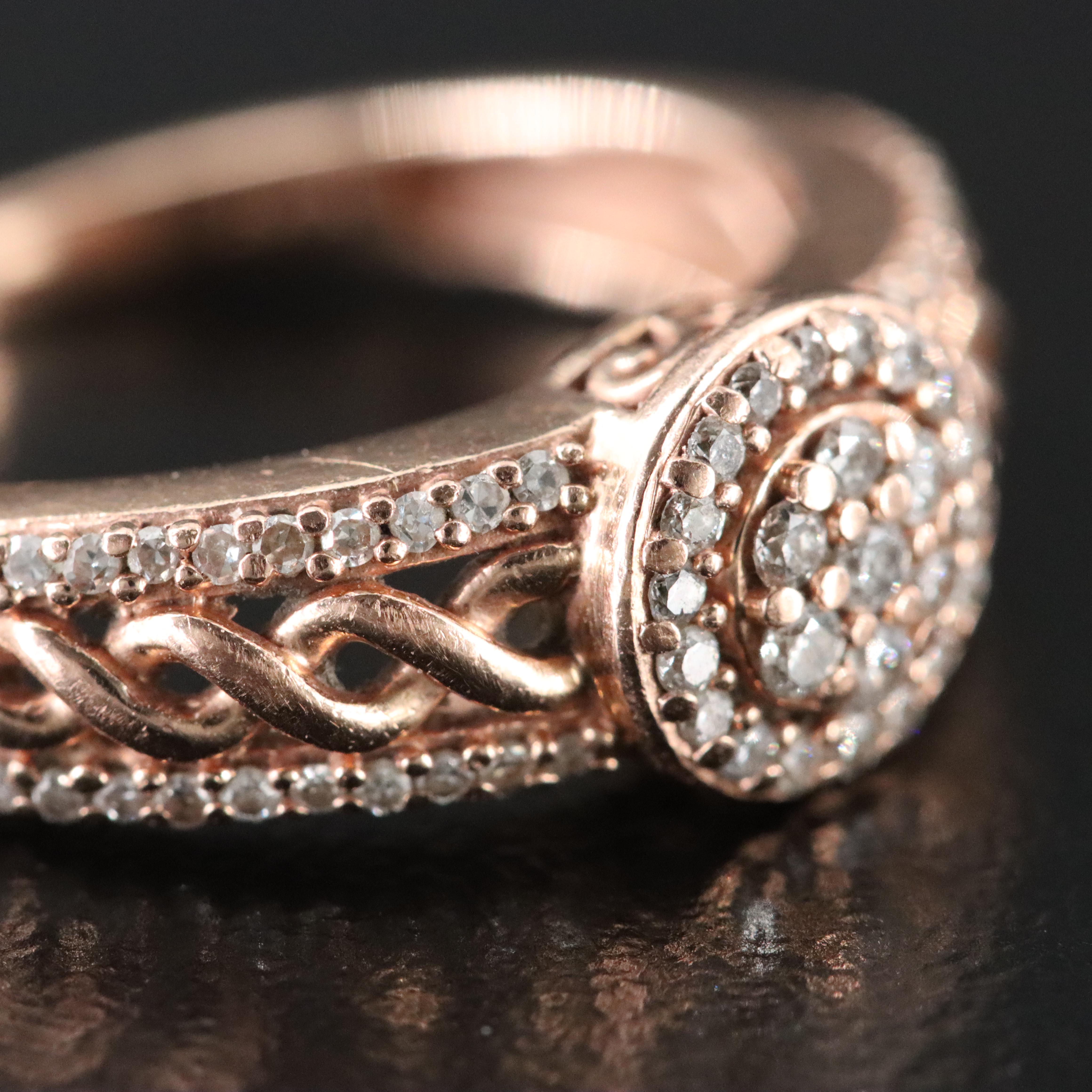 10K Rose Gold 0.33 CTW Diamond Ring