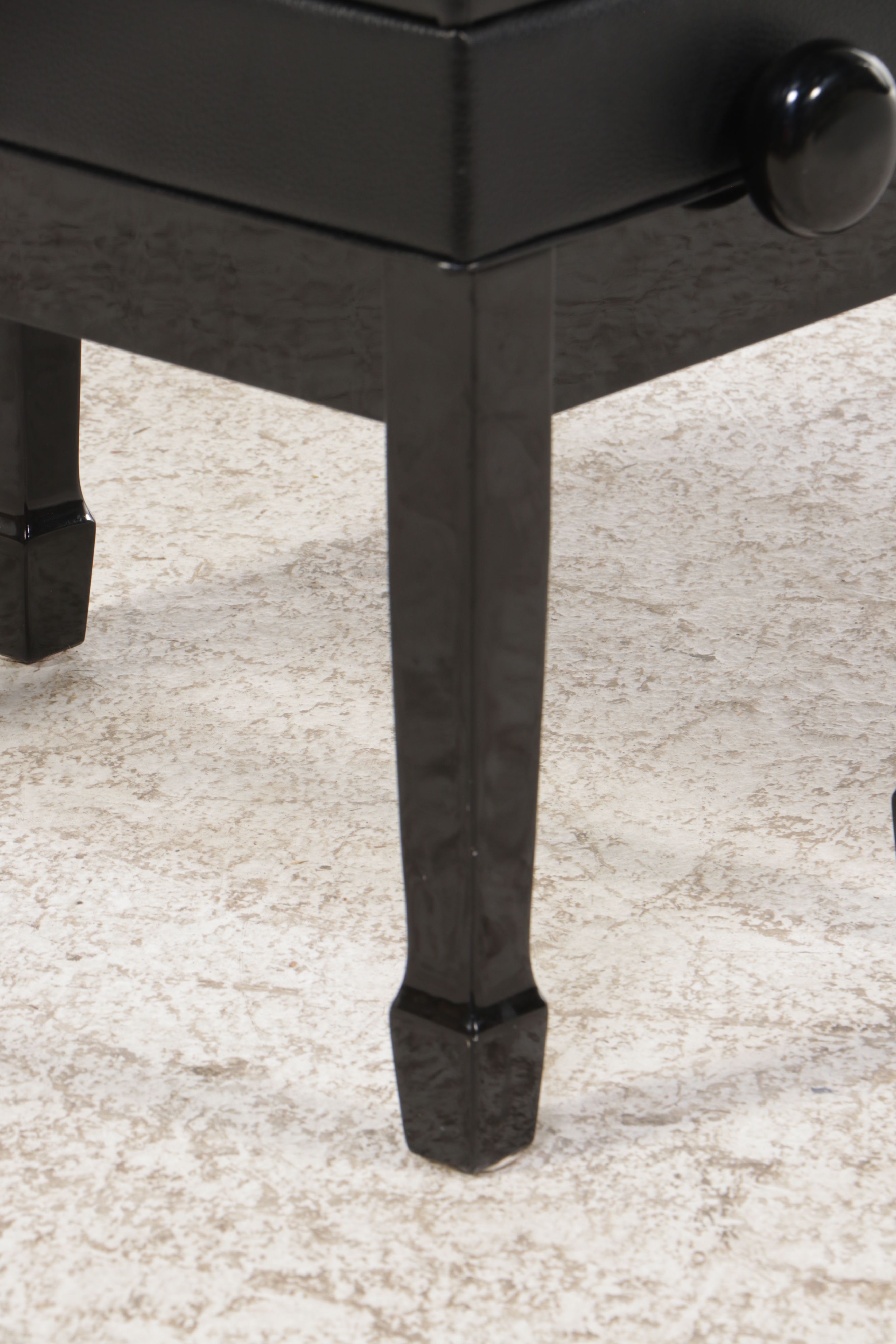 CPS Padded Lacquered Wood and Tufted Piano Bench with Storage