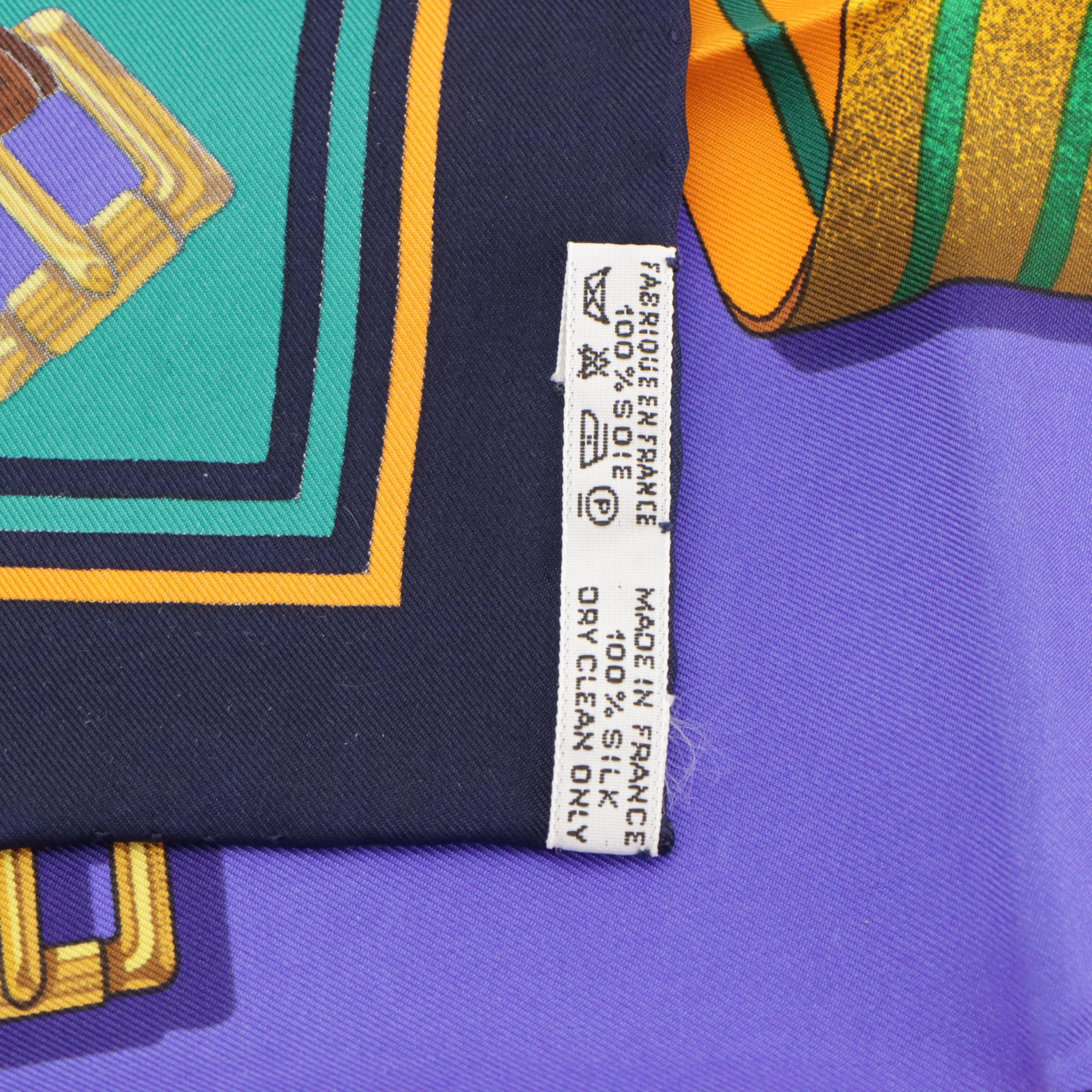 Hermès "Sangles" Scarf 90 in Silk Twill