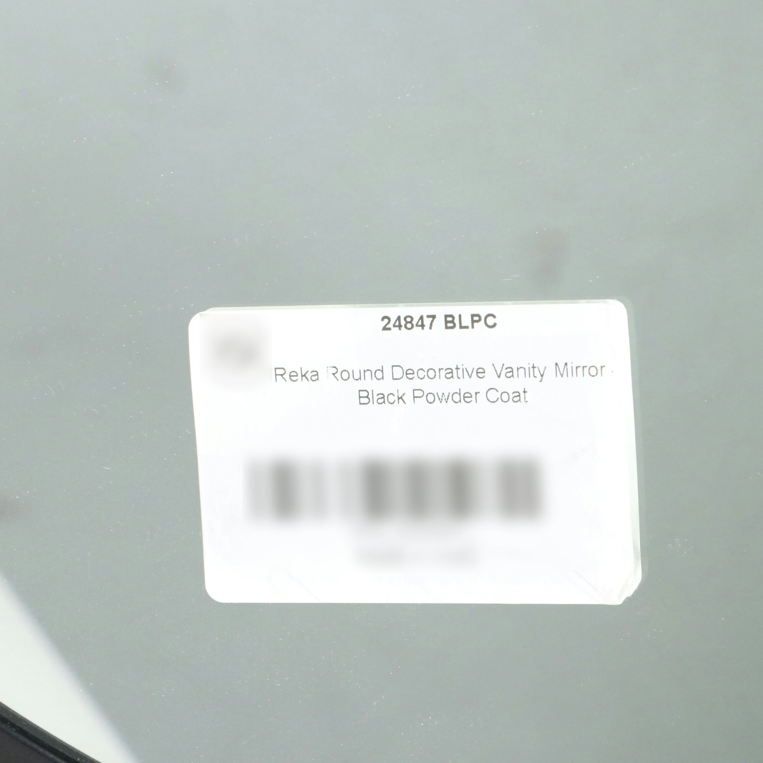 Modernist Style Matte Black Metal Framed Round Vanity Mirror