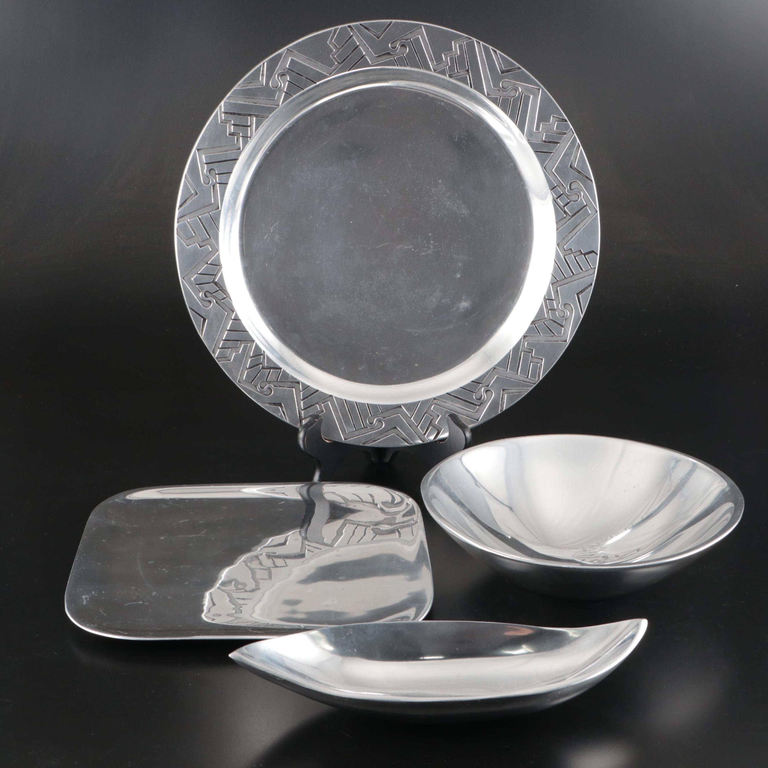 Nambé Bowls and Plate with Wilton Armetale Serving Tray