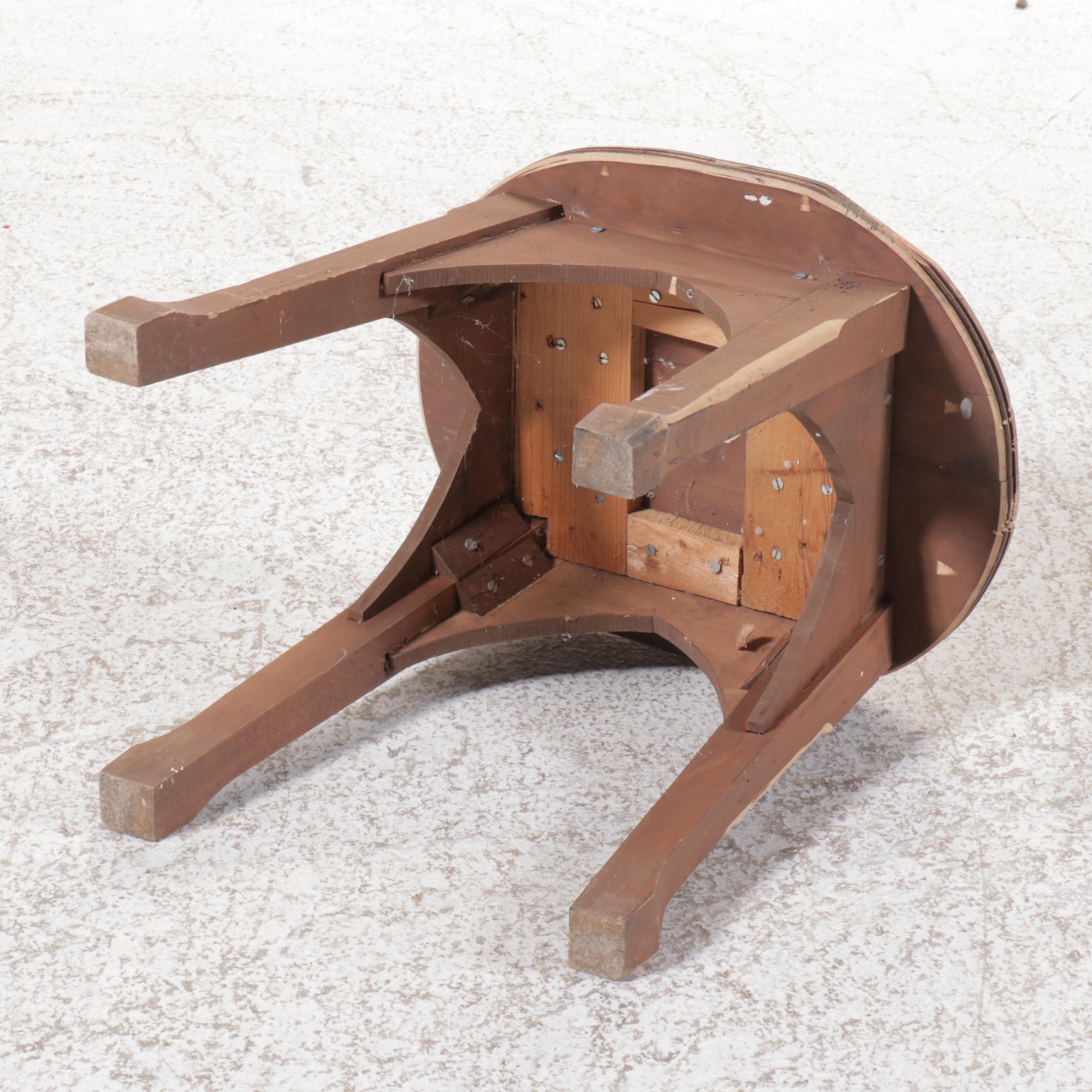 Parcel-Painted Birch Stool, Early 20th Century