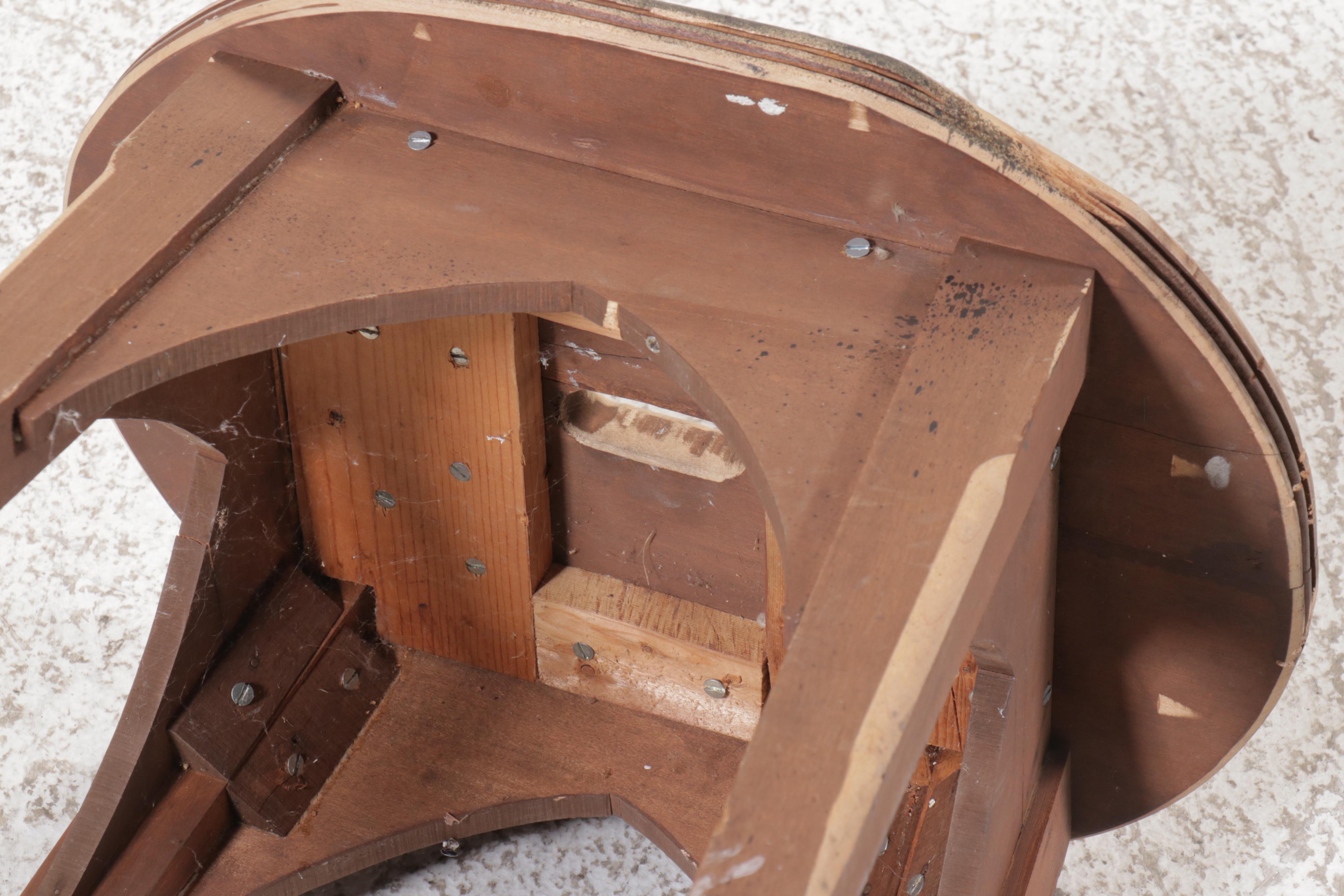 Parcel-Painted Birch Stool, Early 20th Century