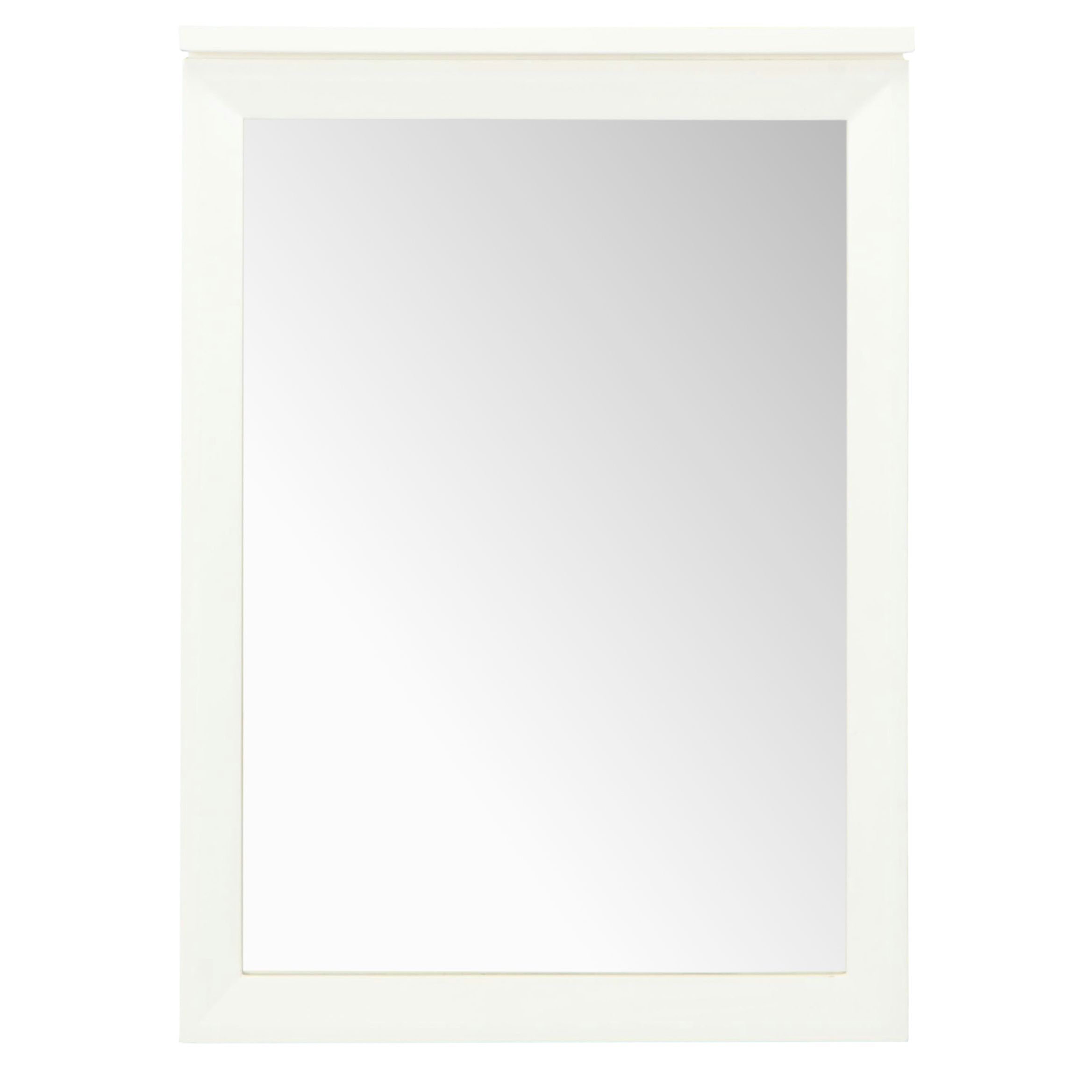 White-Painted Wood Framed Vanity Mirror