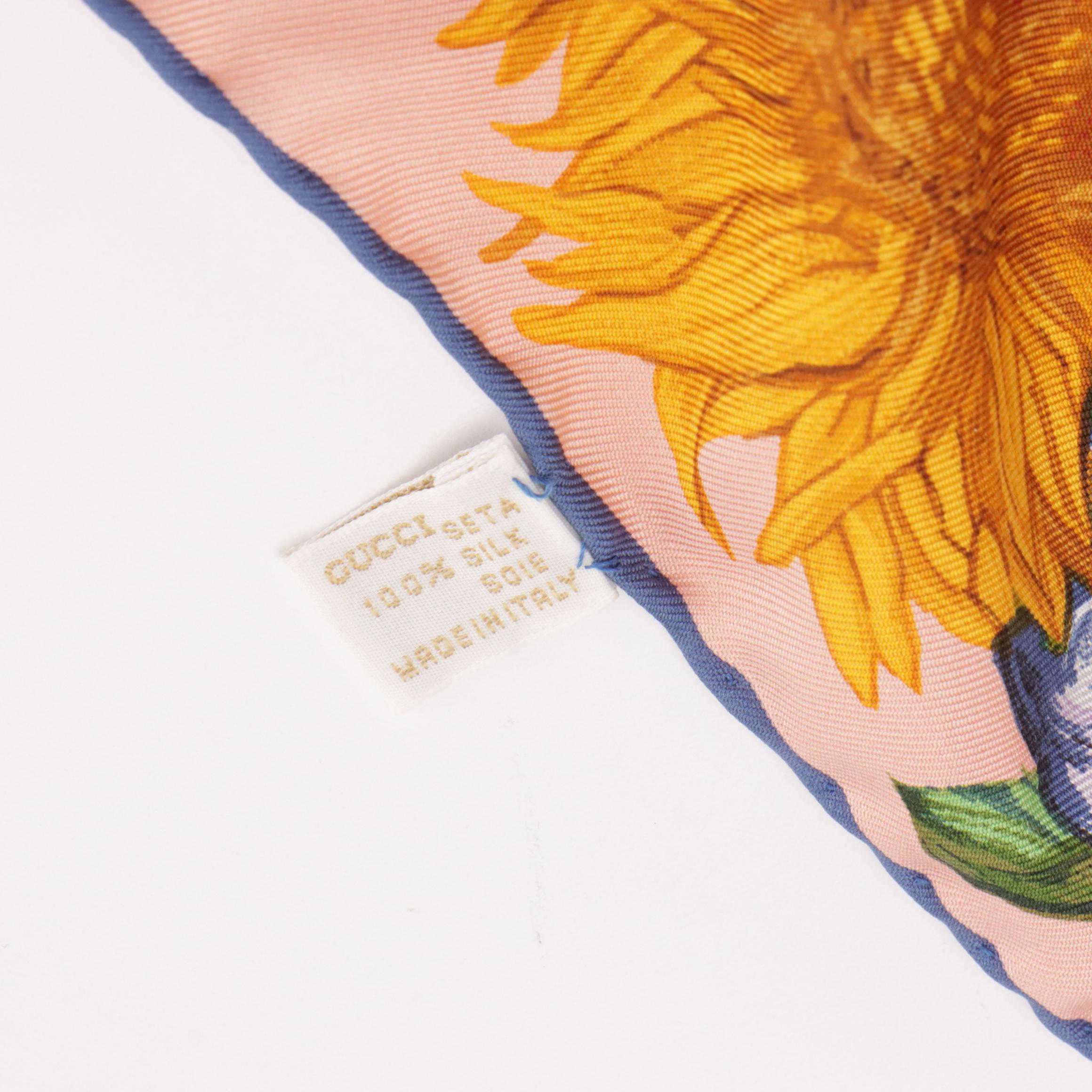 Gucci Flower Pot Scarf 90 in Silk Twill