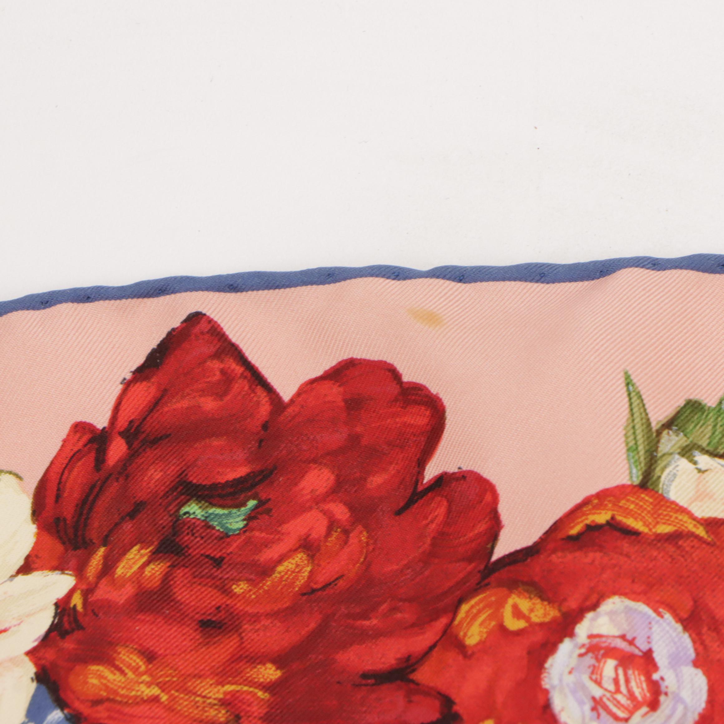 Gucci Flower Pot Scarf 90 in Silk Twill