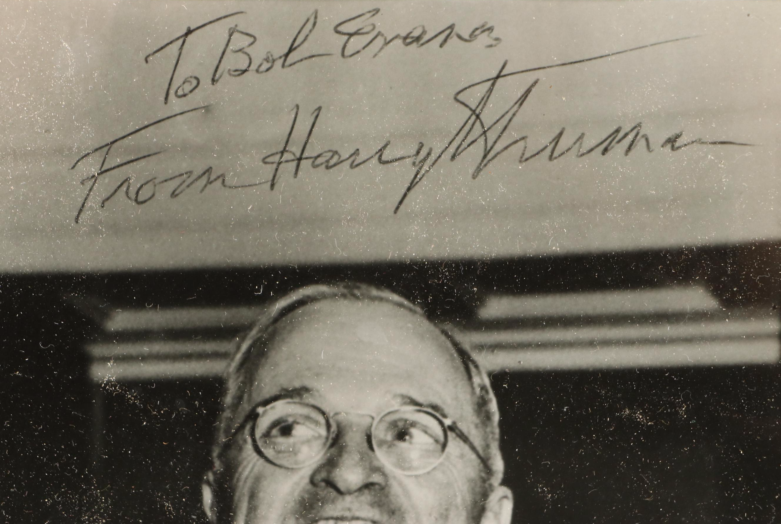 Harry S. Truman Signed Card with Print and Medal, Mid-20th Century