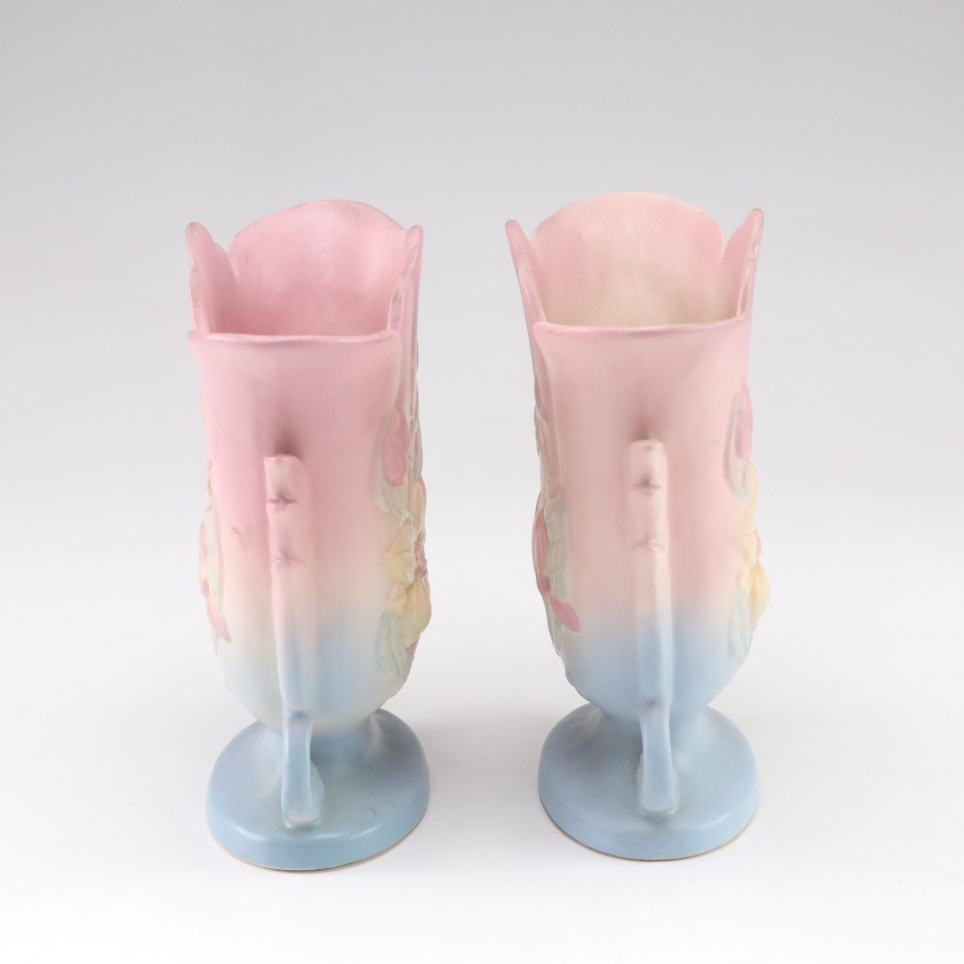 Pair of Hull Pottery "Magnolia" Ceramic Vases, Mid to Late 20th Century