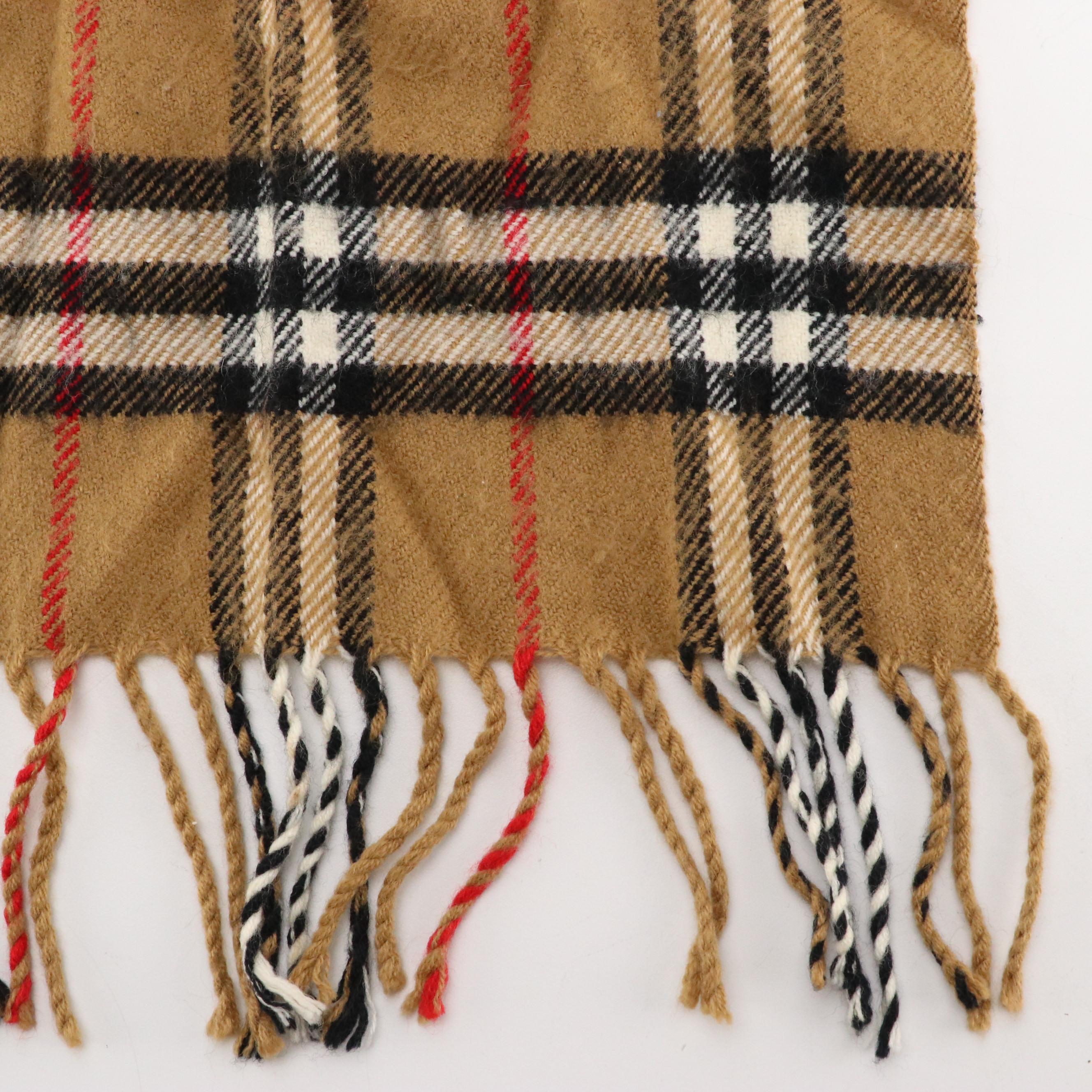 Burberrys Vintage House Check Lambswool Fringe Scarf