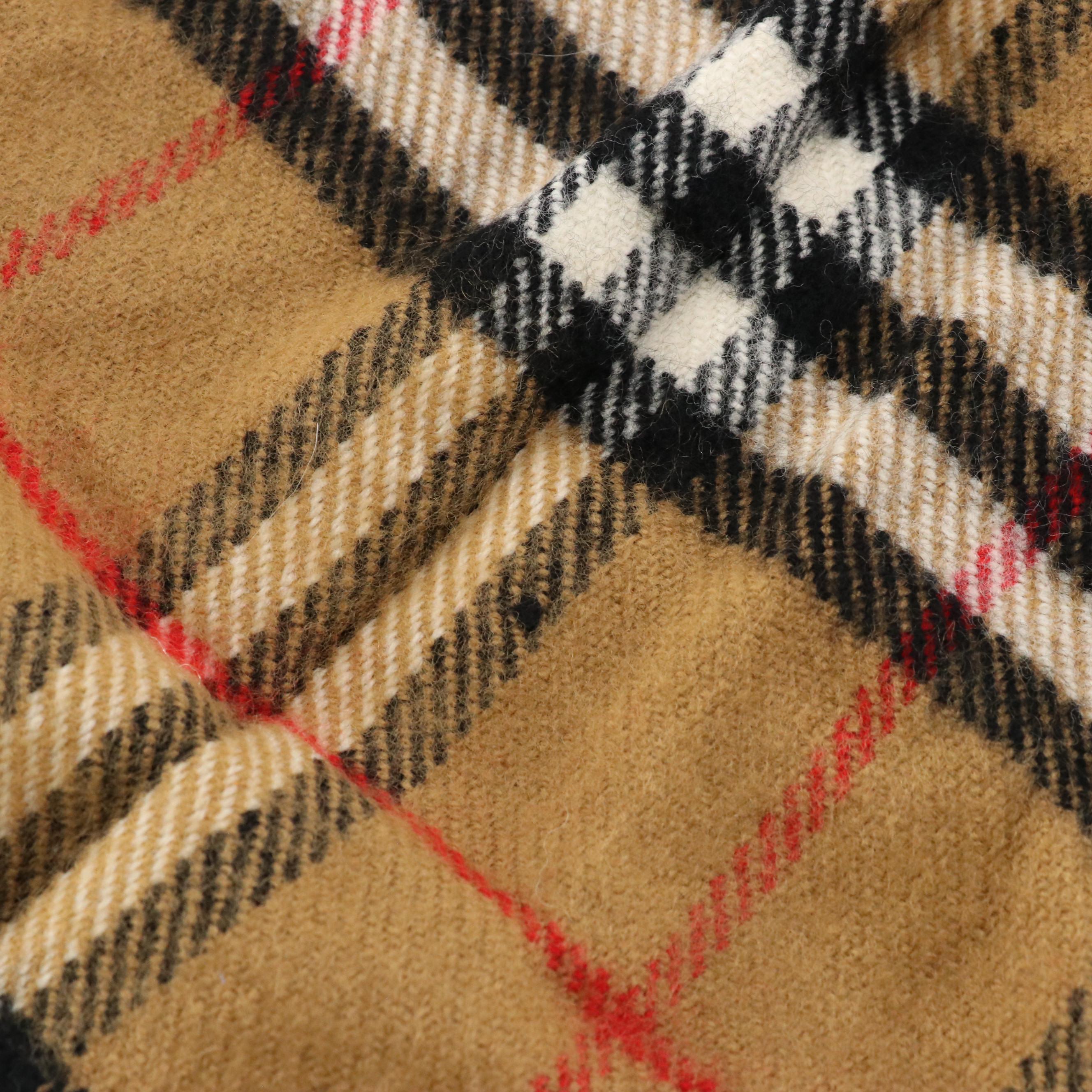 Burberrys Vintage House Check Lambswool Fringe Scarf