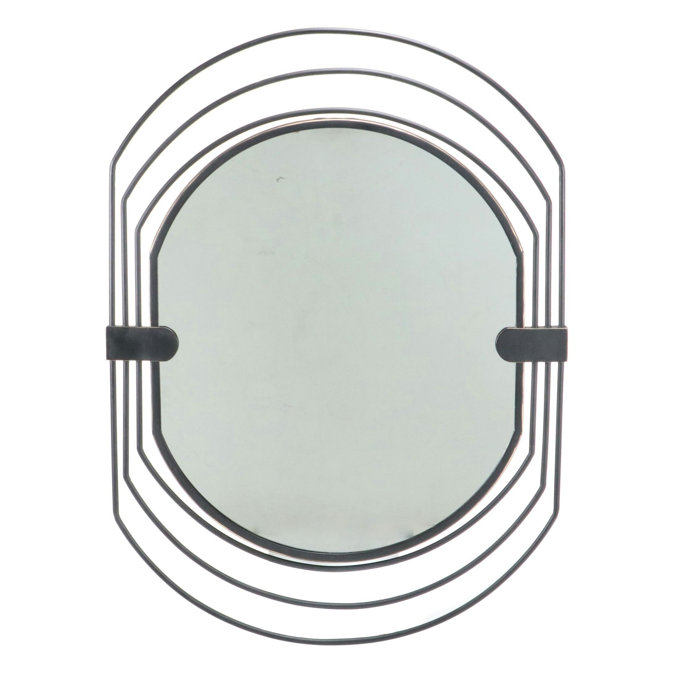 Modernist Style Matte Black Metal Framed Vanity Mirror