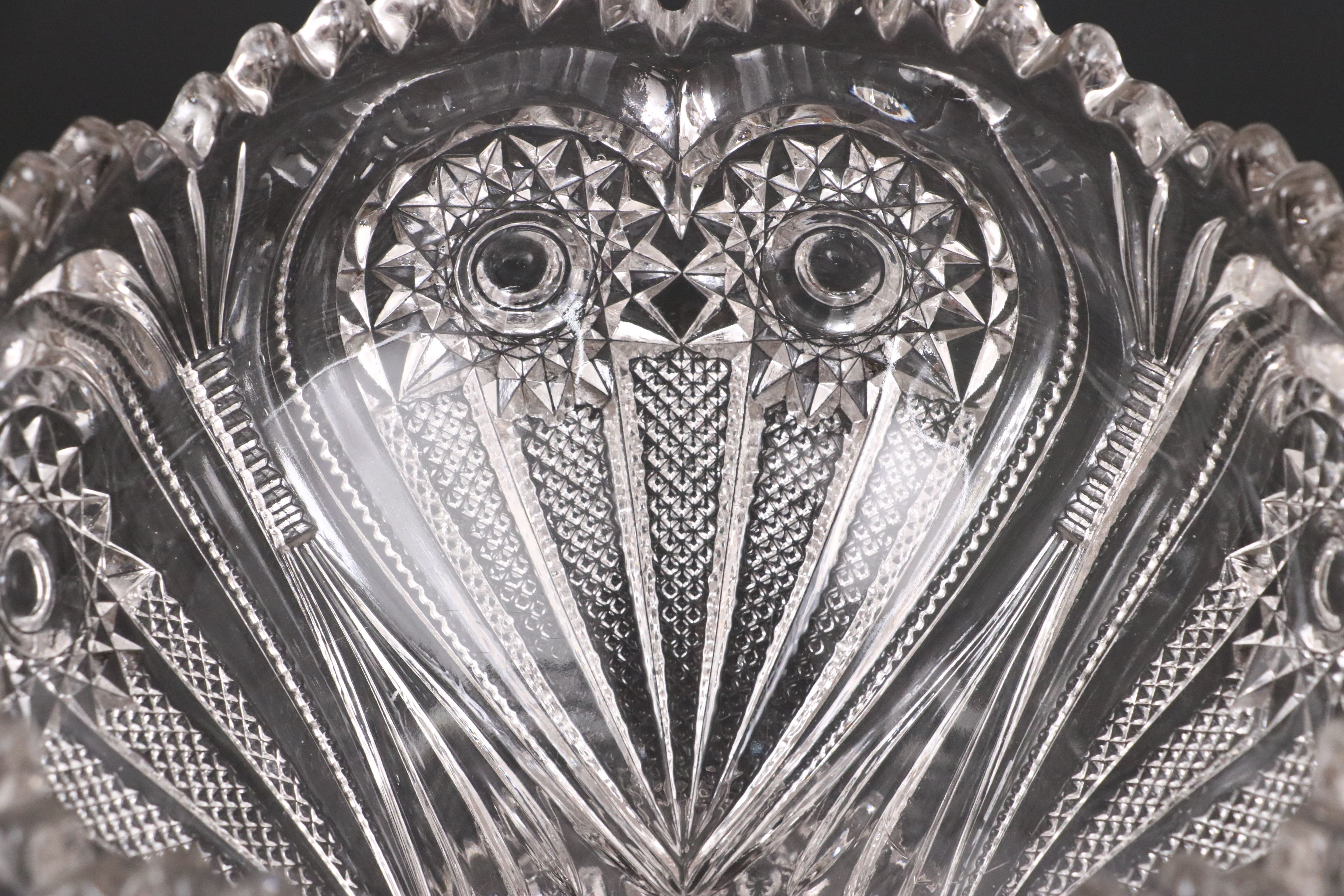 Imperial Glass Footed Centerpiece Bowl with Other Crystal Cut Centerpiece Bowls