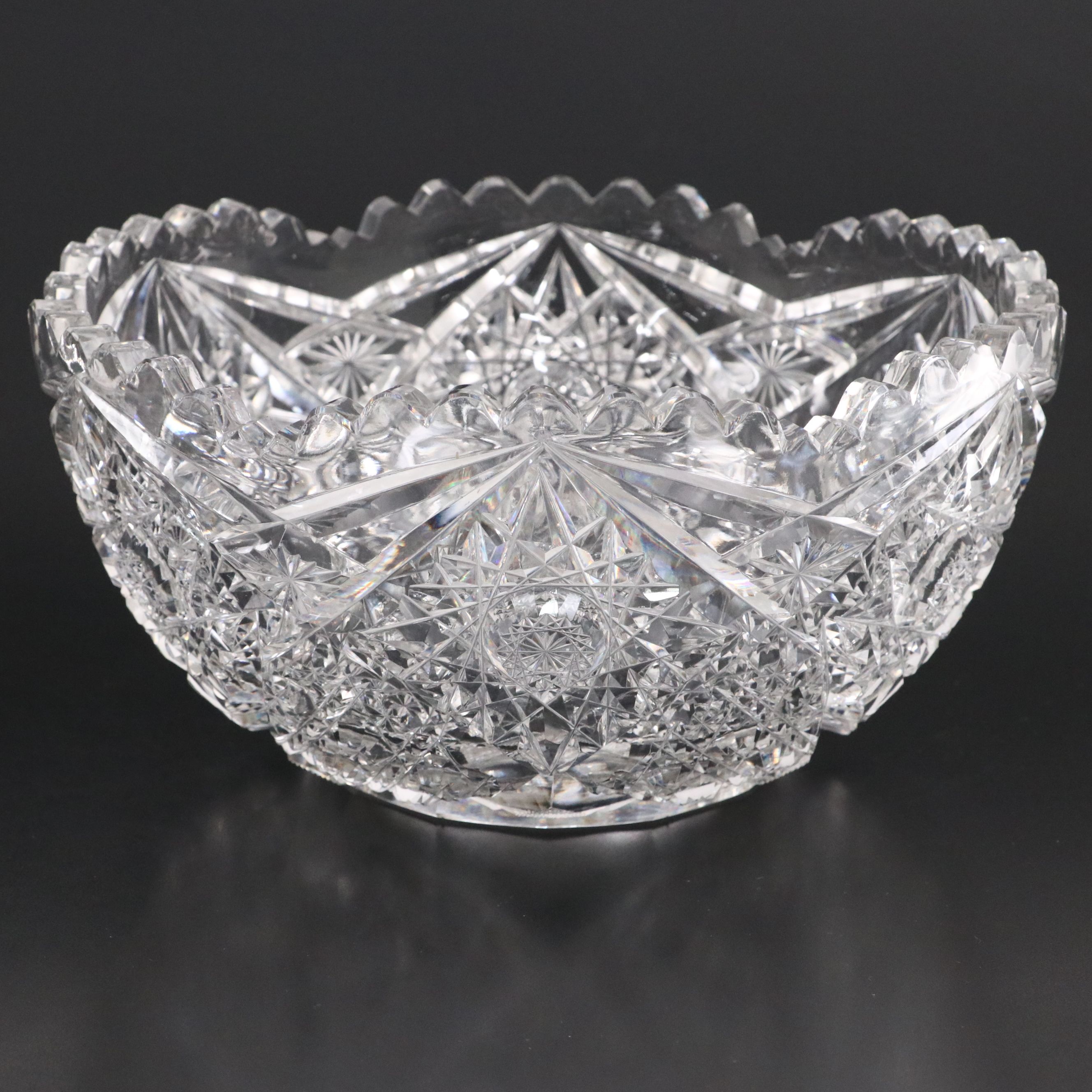Imperial Glass Footed Centerpiece Bowl with Other Crystal Cut Centerpiece Bowls
