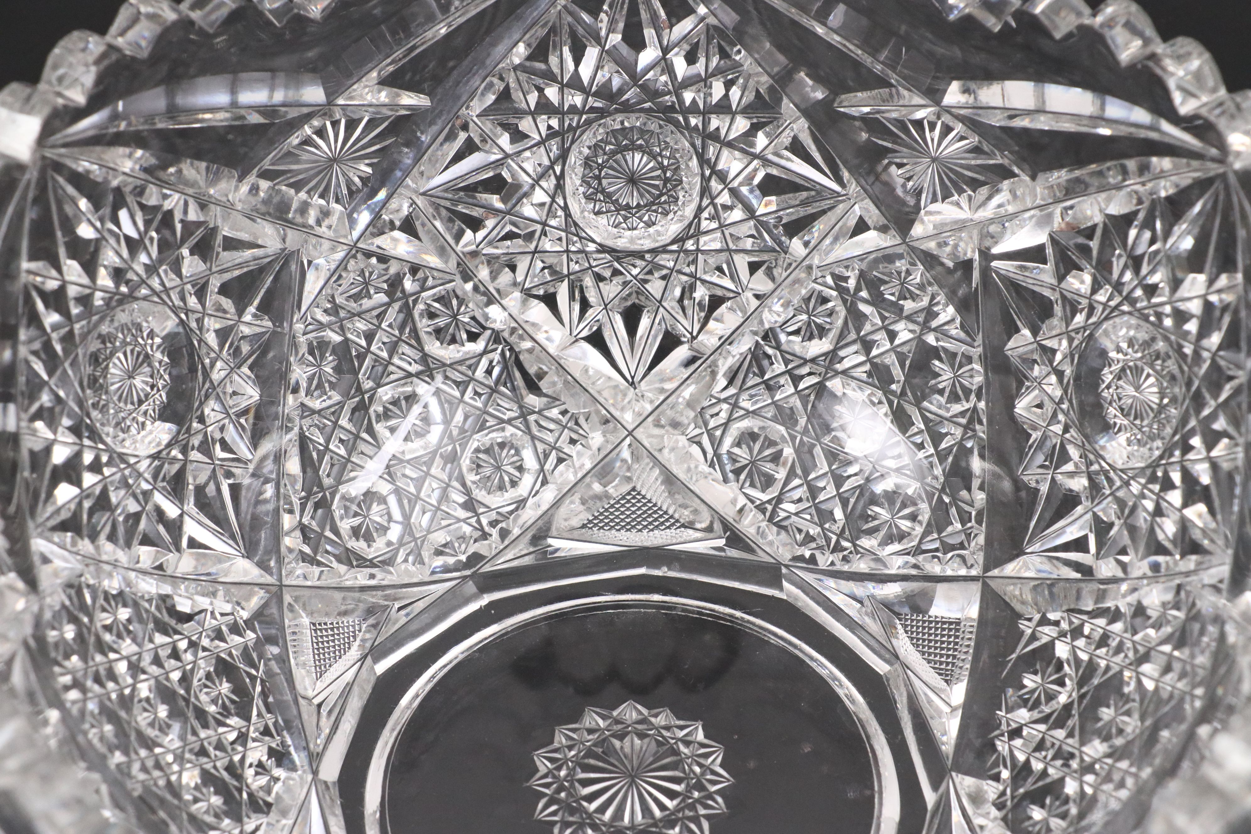 Imperial Glass Footed Centerpiece Bowl with Other Crystal Cut Centerpiece Bowls